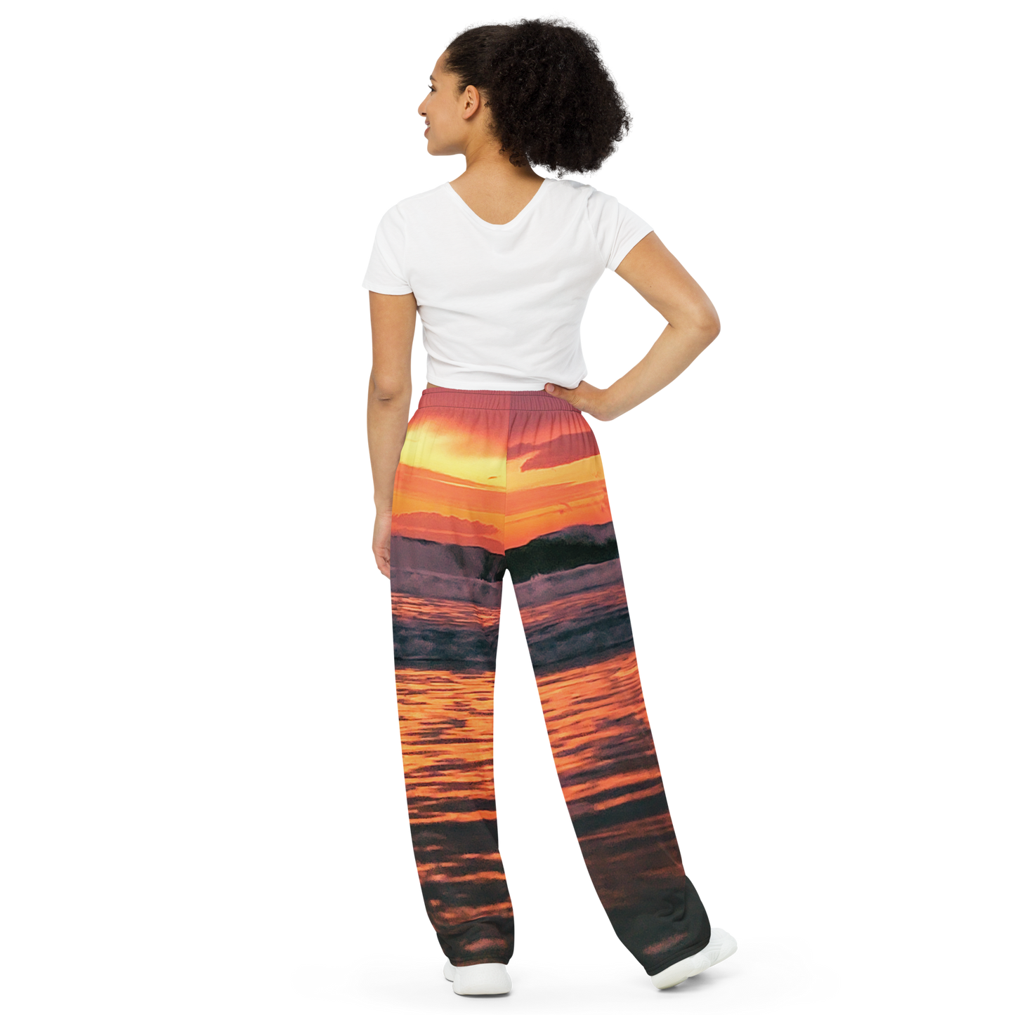 All-over Print Unisex Beach Sunset Wide-leg Pants