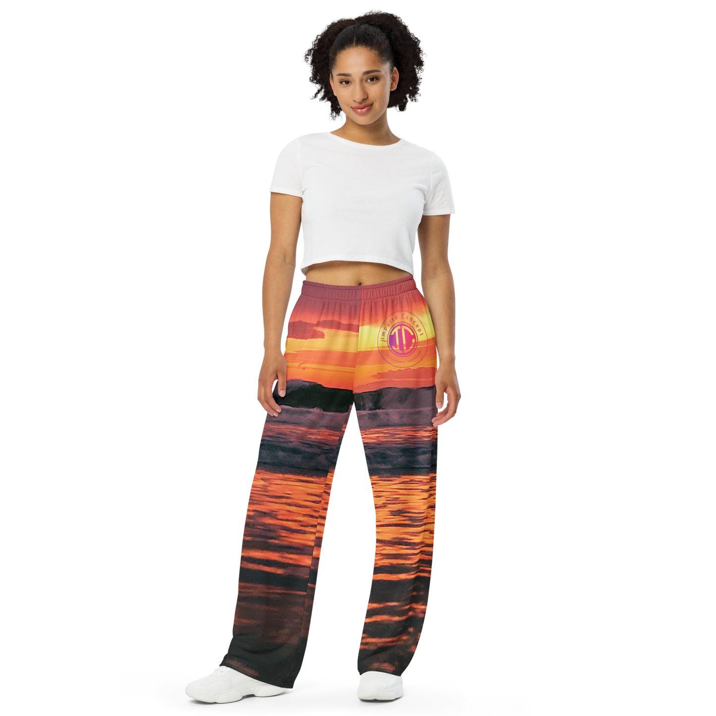 All-over Print Unisex Beach Sunset Wide-leg Pants