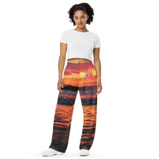 All-over Print Unisex Beach Sunset Wide-leg Pants