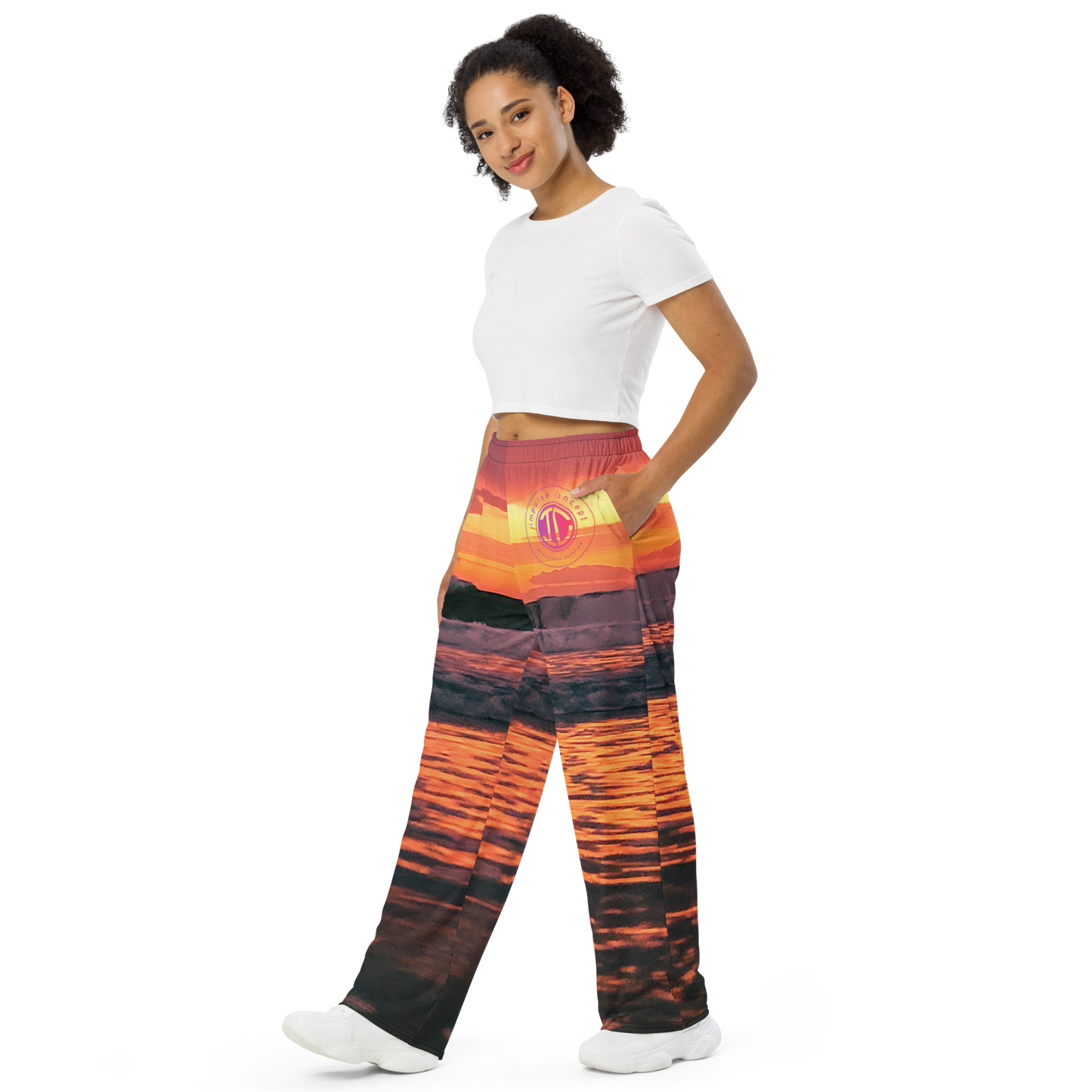 All-over Print Unisex Beach Sunset Wide-leg Pants