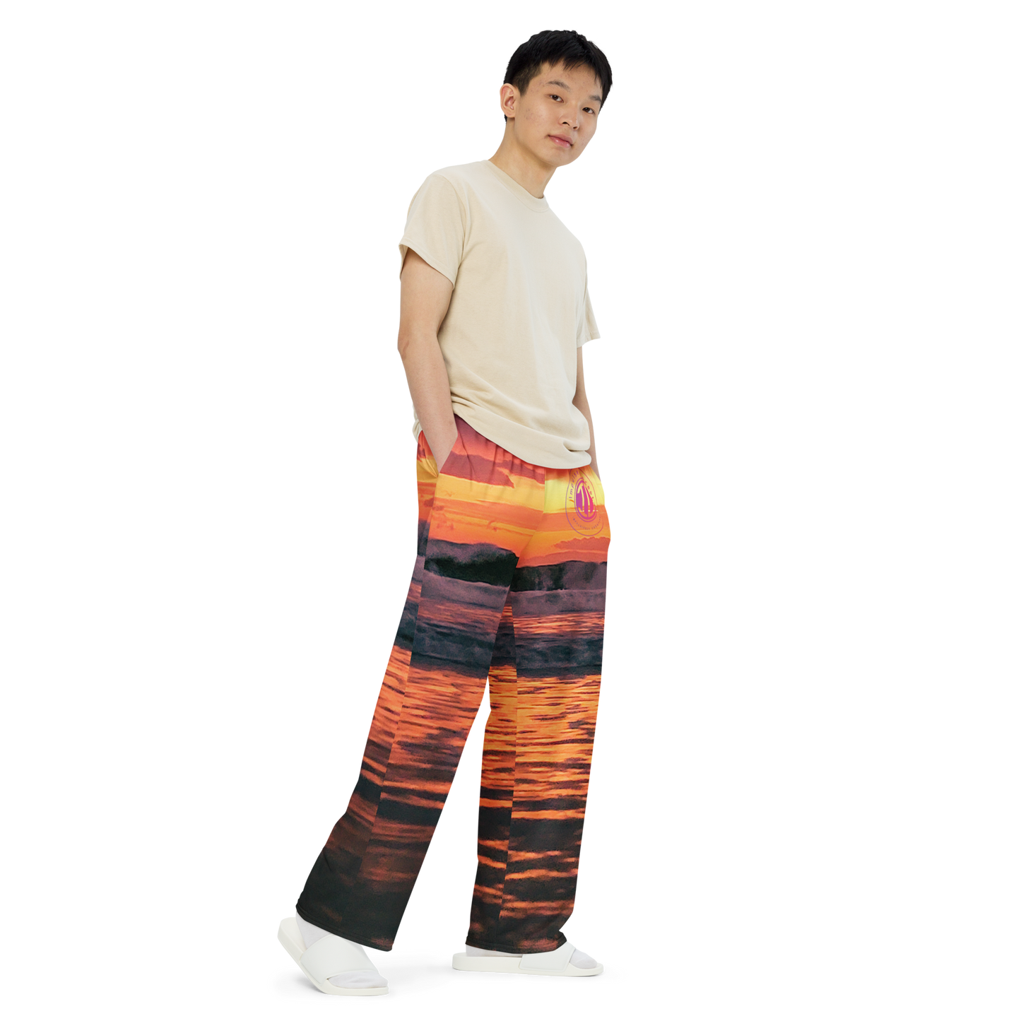 All-over Print Unisex Beach Sunset Wide-leg Pants