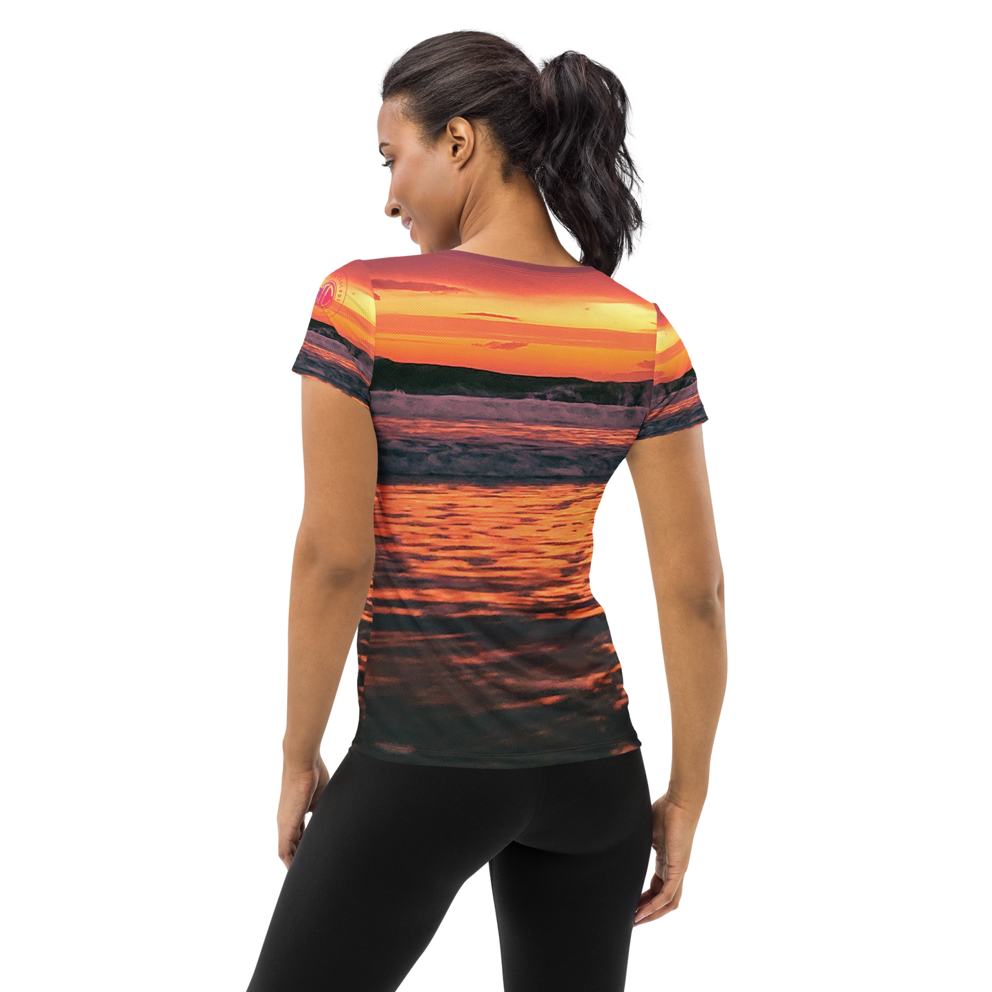 All-Over Print Women's Beach Sunset Athletic T-shirt