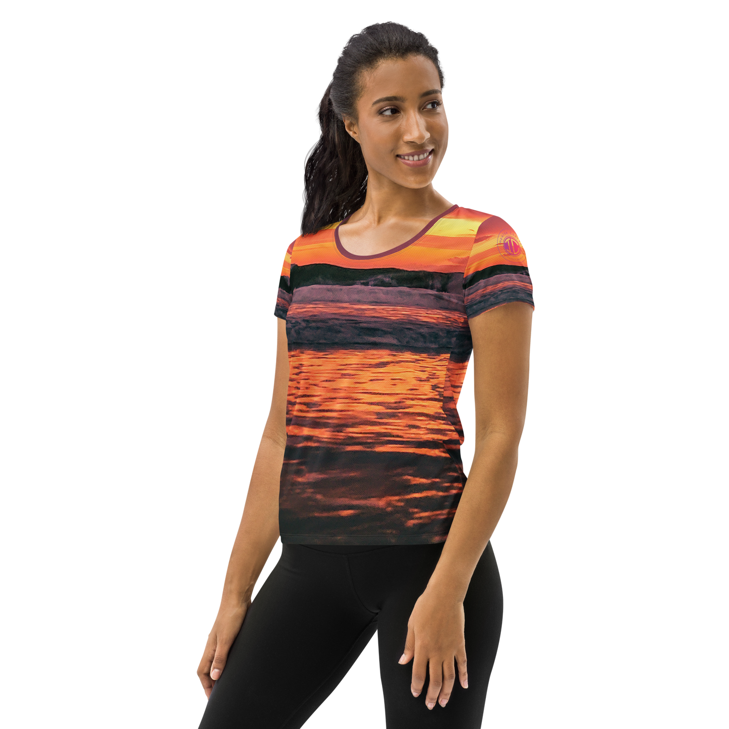 All-Over Print Women's Beach Sunset Athletic T-shirt