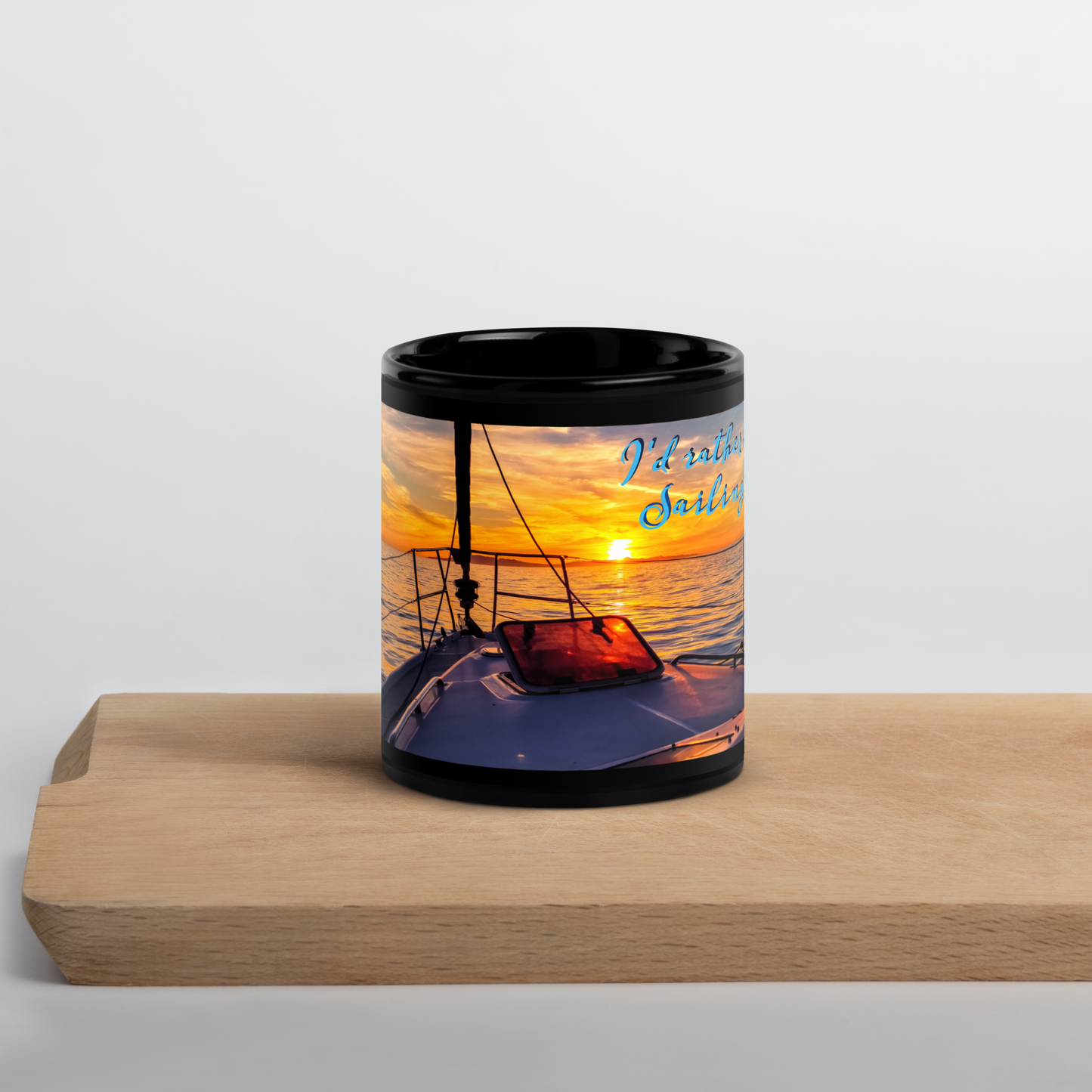 Rather Be Sailing Coffee Mug (Black Glossy)