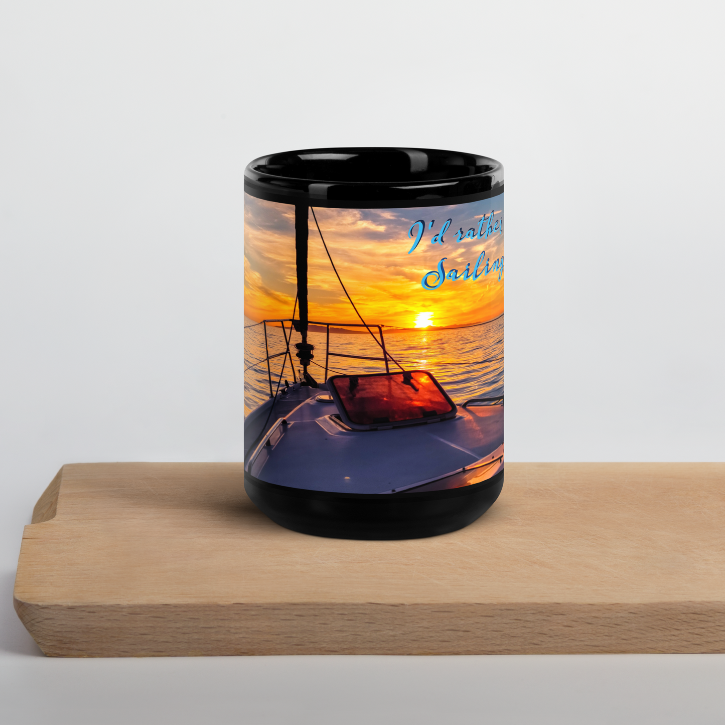 Rather Be Sailing Coffee Mug (Black Glossy)