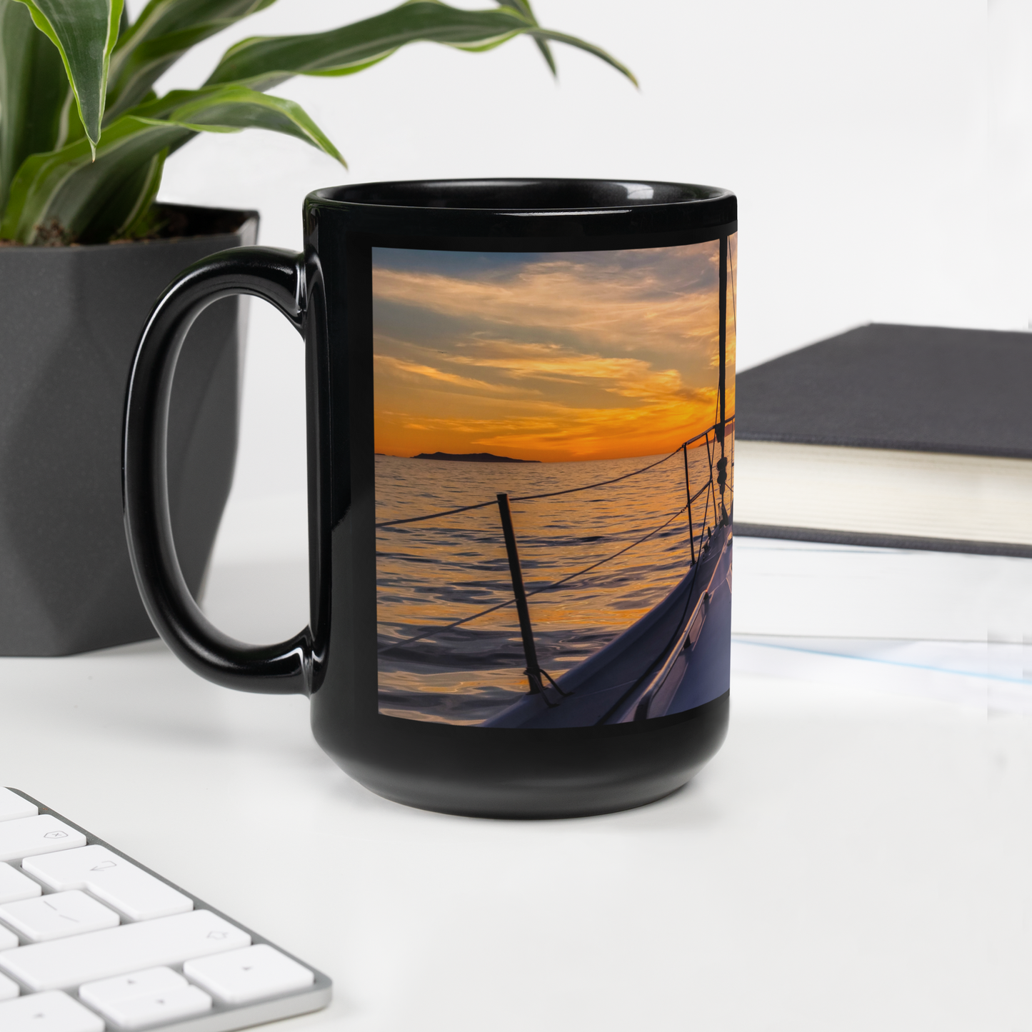 Rather Be Sailing Coffee Mug (Black Glossy)