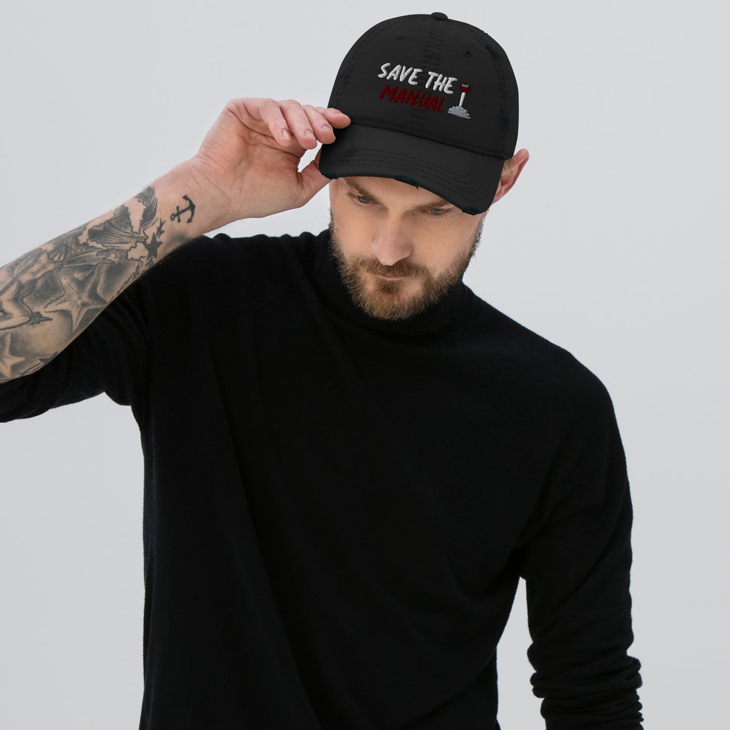 Distressed Save The Manual Dad Hat