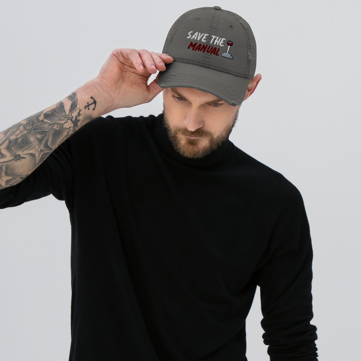 Distressed Save The Manual Dad Hat