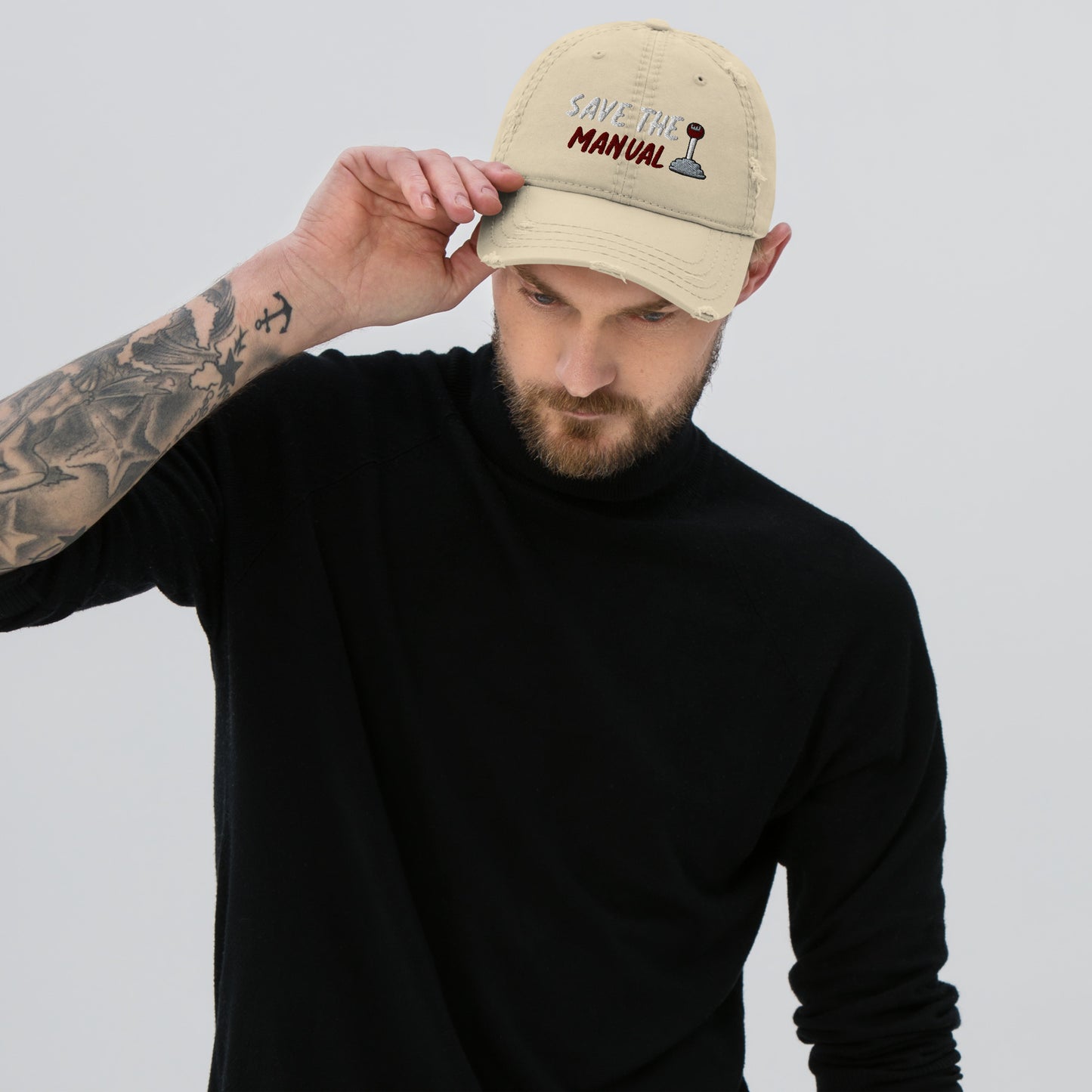 Distressed Save The Manual Dad Hat