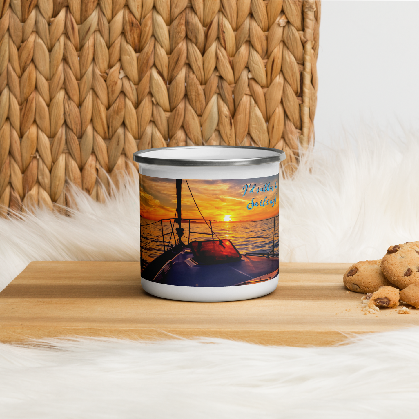 Rather Be Sailing Enamel Mug