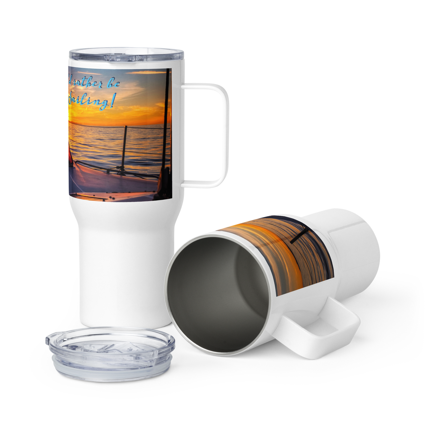 Rather Be Sailing Travel Mug With A Handle