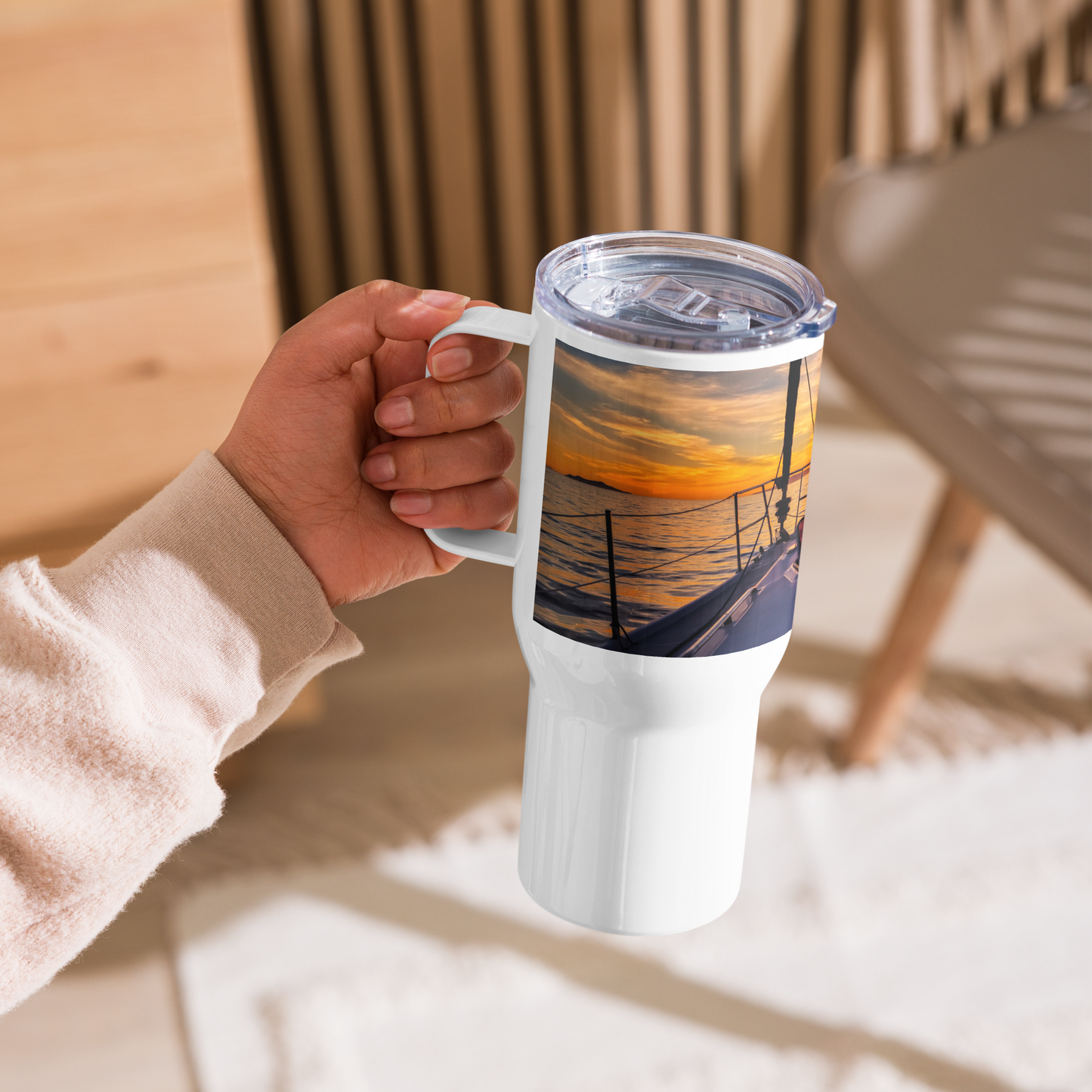 Rather Be Sailing Travel Mug With A Handle