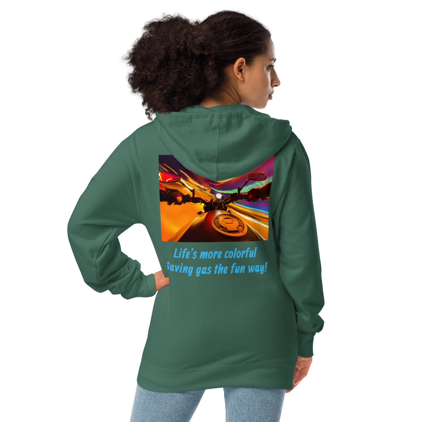 Unisex Fleece Zip Up Gas Saver Hoodie