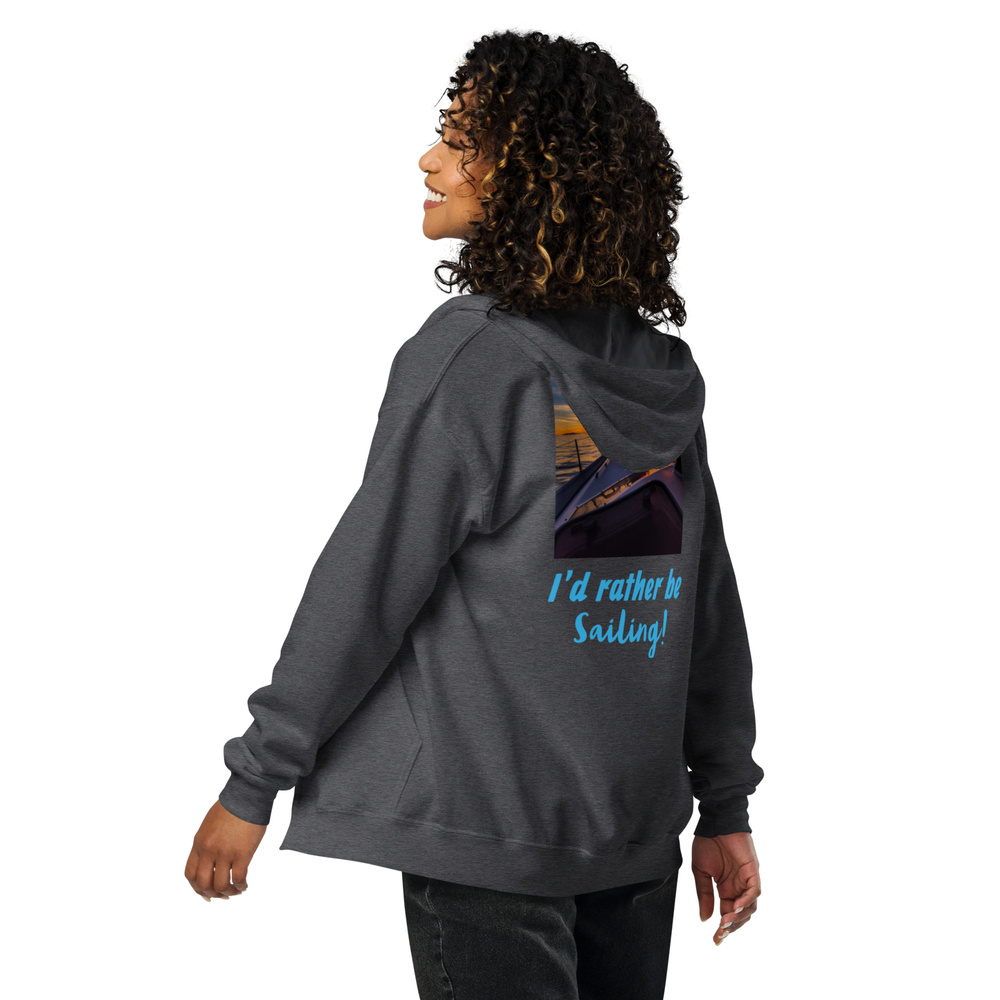 Unisex Sailing Sunset Heavy Blend Zip Hoodie