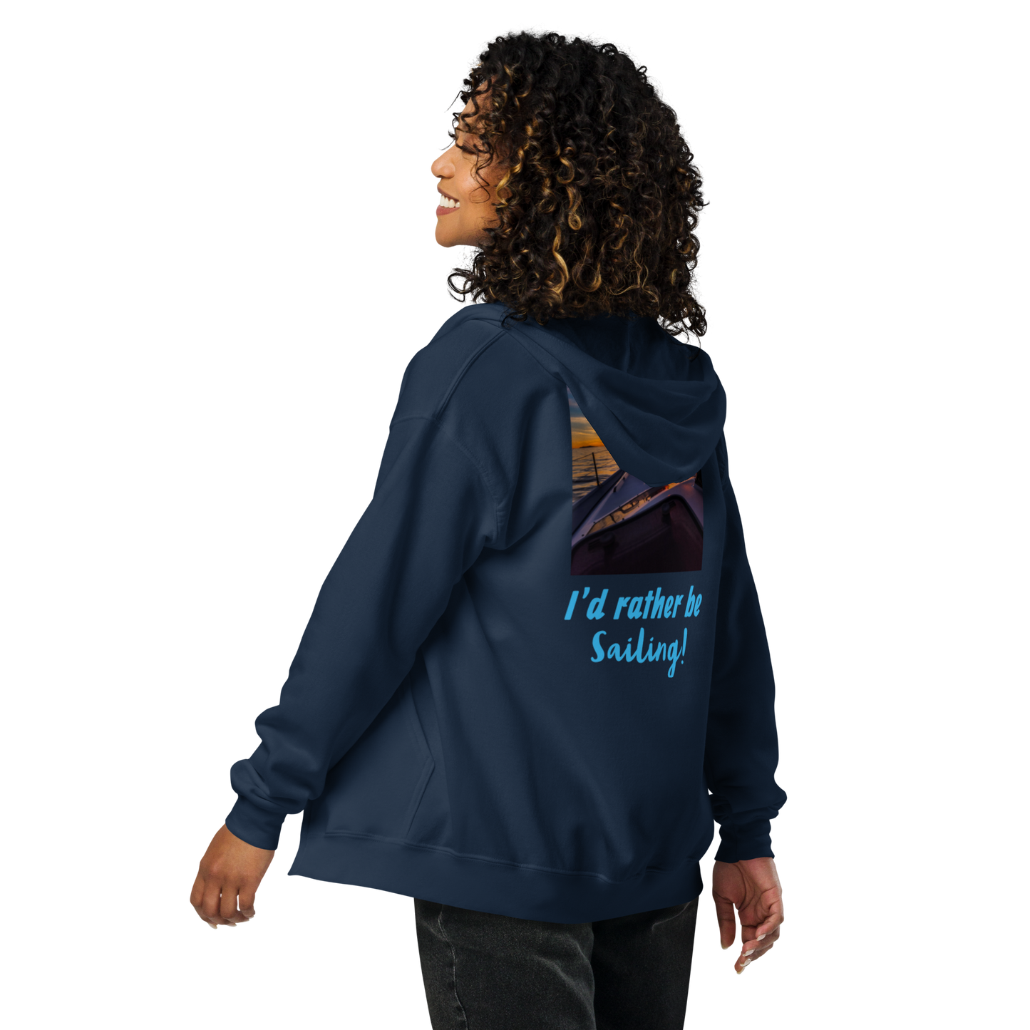 Unisex Sailing Sunset Heavy Blend Zip Hoodie