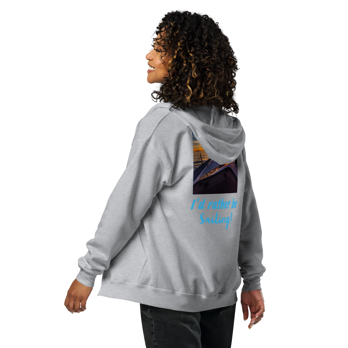 Unisex Sailing Sunset Heavy Blend Zip Hoodie