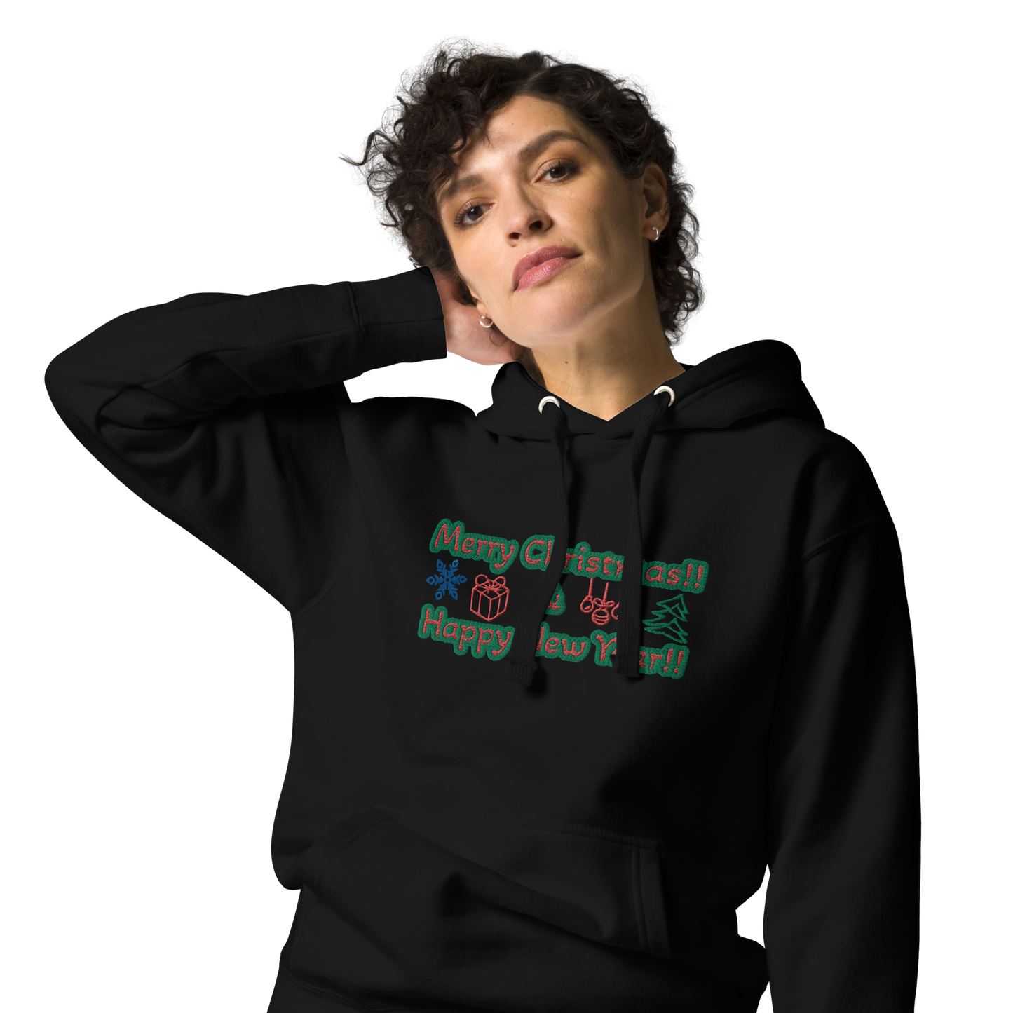 Unisex Embroidered Holiday Hoodie