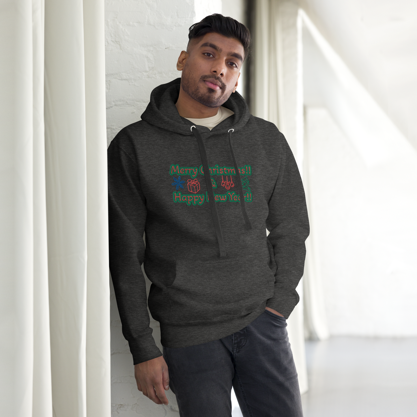 Unisex Embroidered Holiday Hoodie