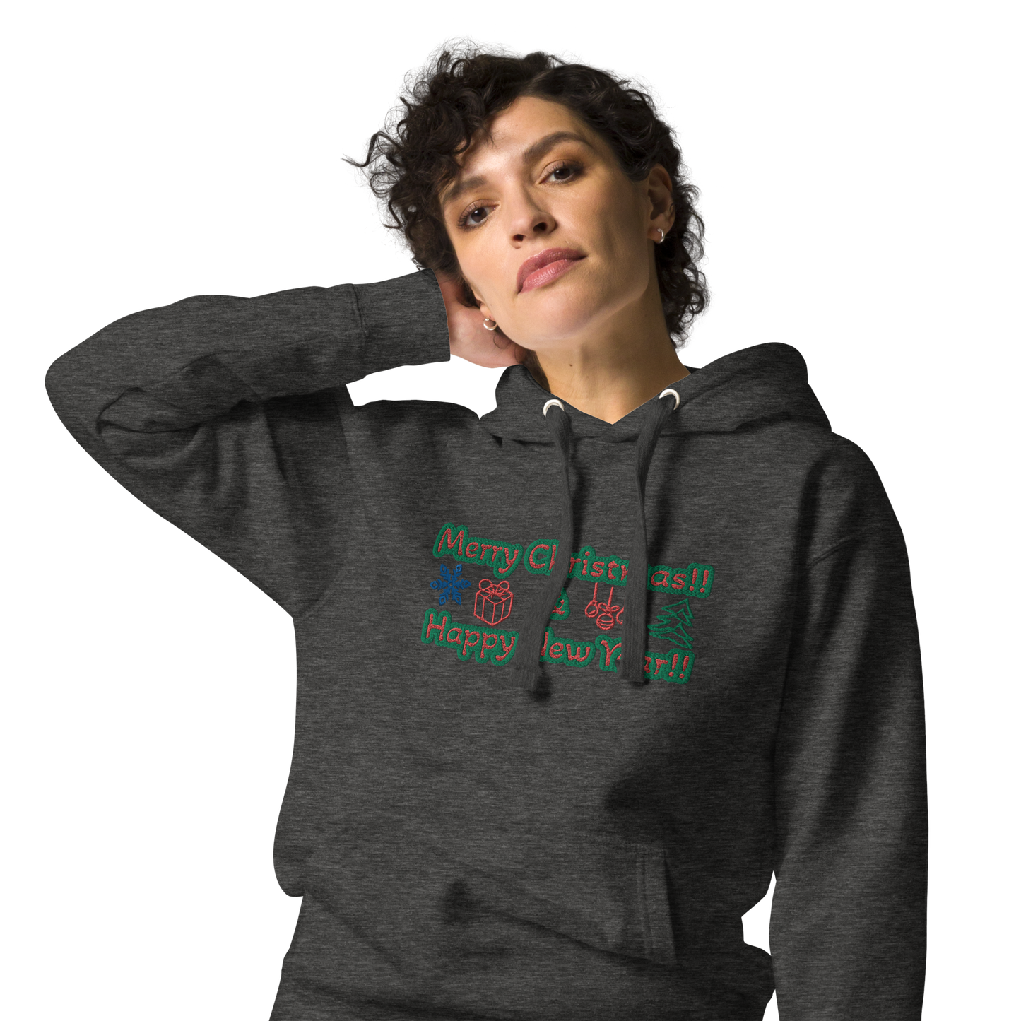 Unisex Embroidered Holiday Hoodie