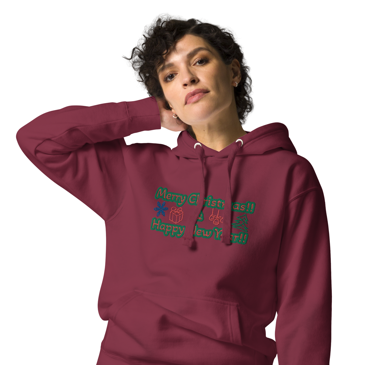 Unisex Embroidered Holiday Hoodie