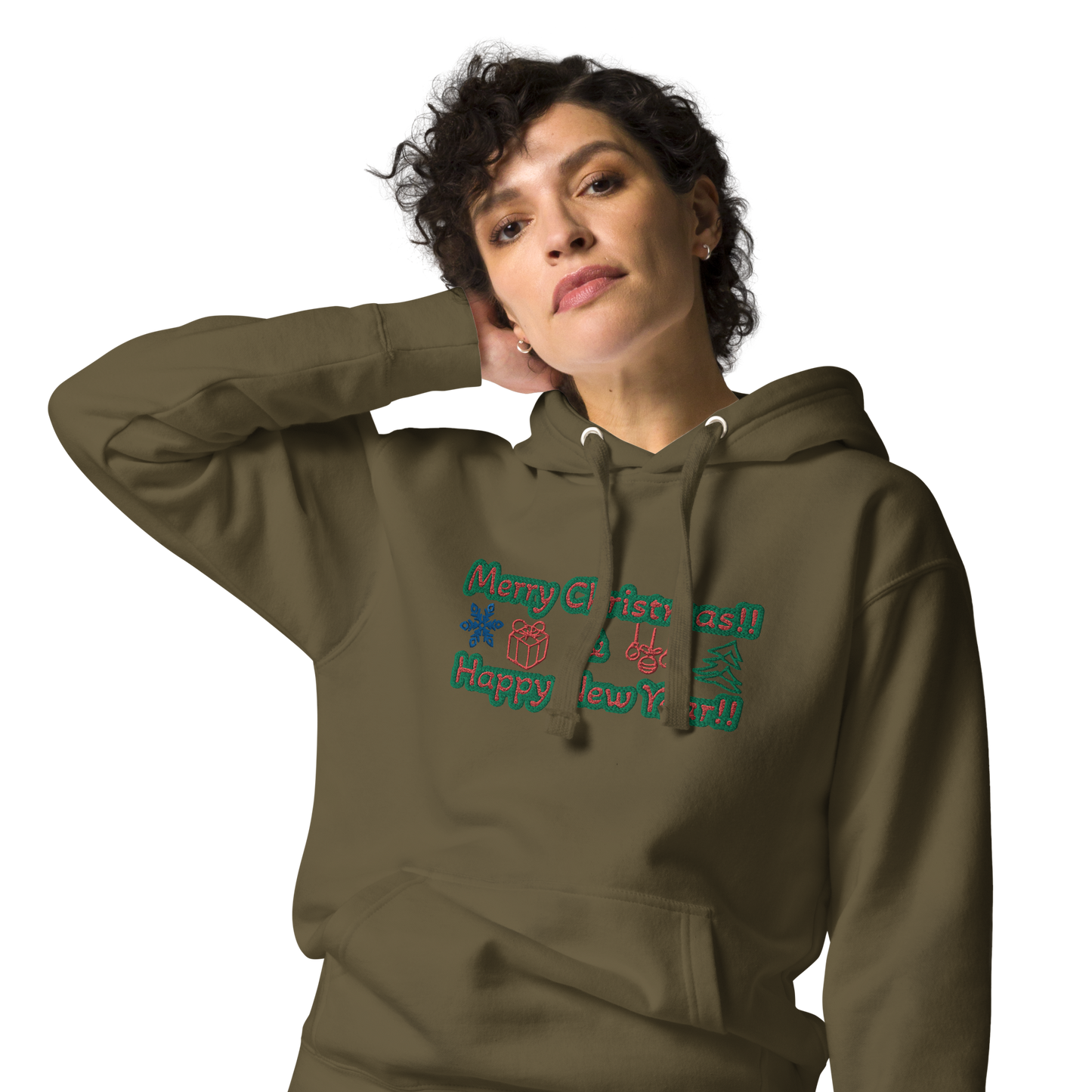 Unisex Embroidered Holiday Hoodie