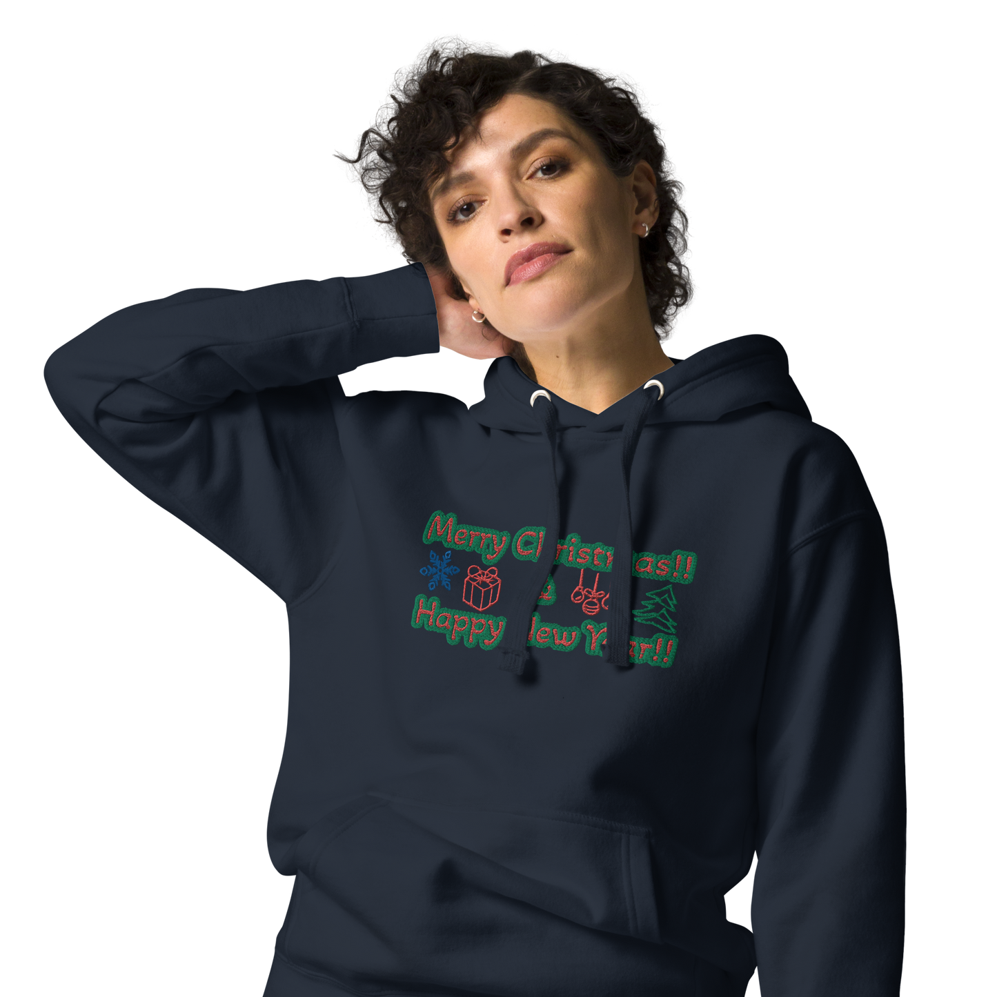 Unisex Embroidered Holiday Hoodie