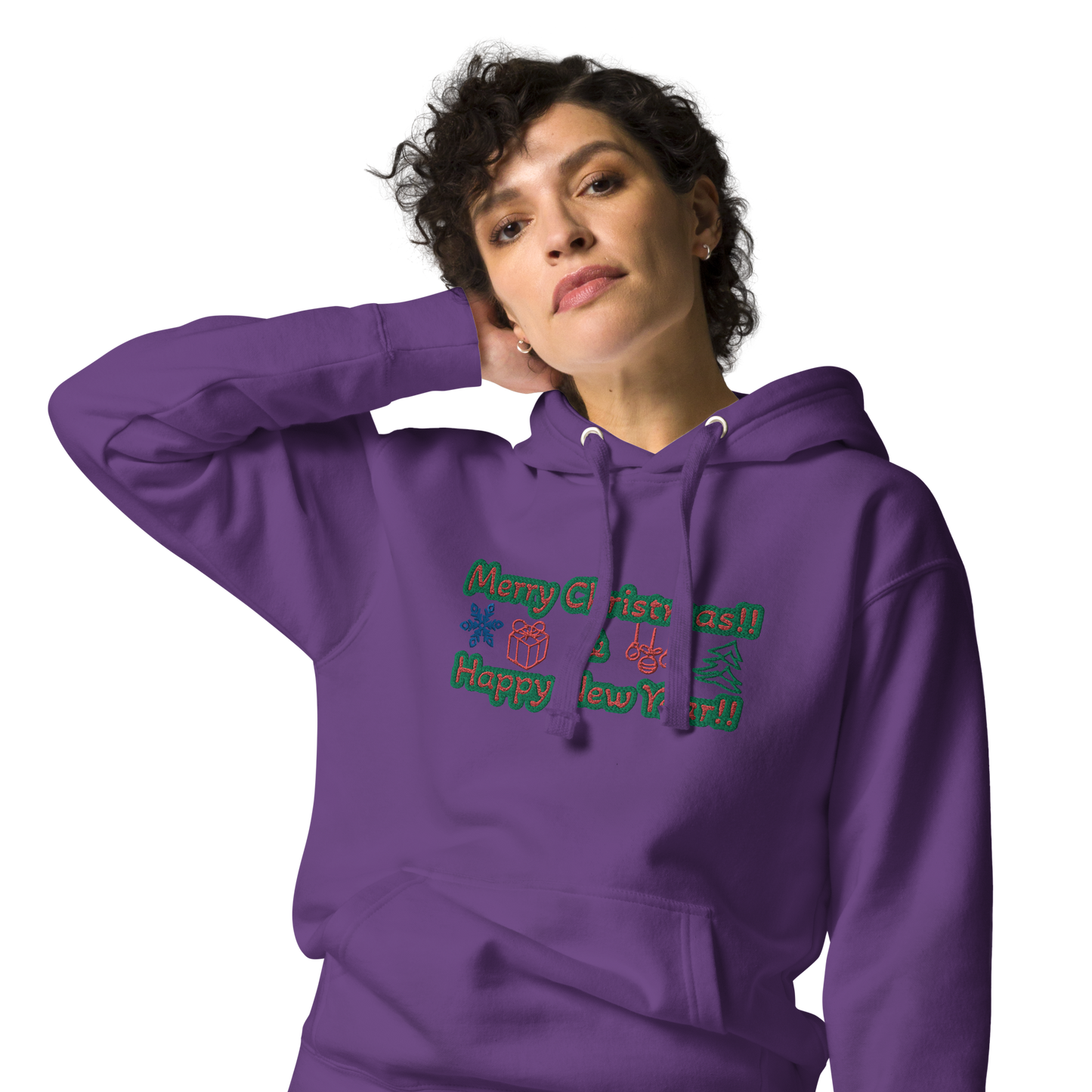 Unisex Embroidered Holiday Hoodie