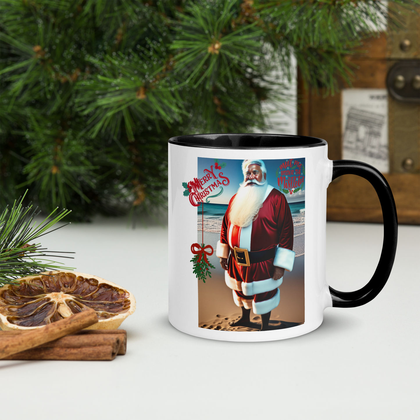 Santa's Vacation Holiday Mug with Color Inside