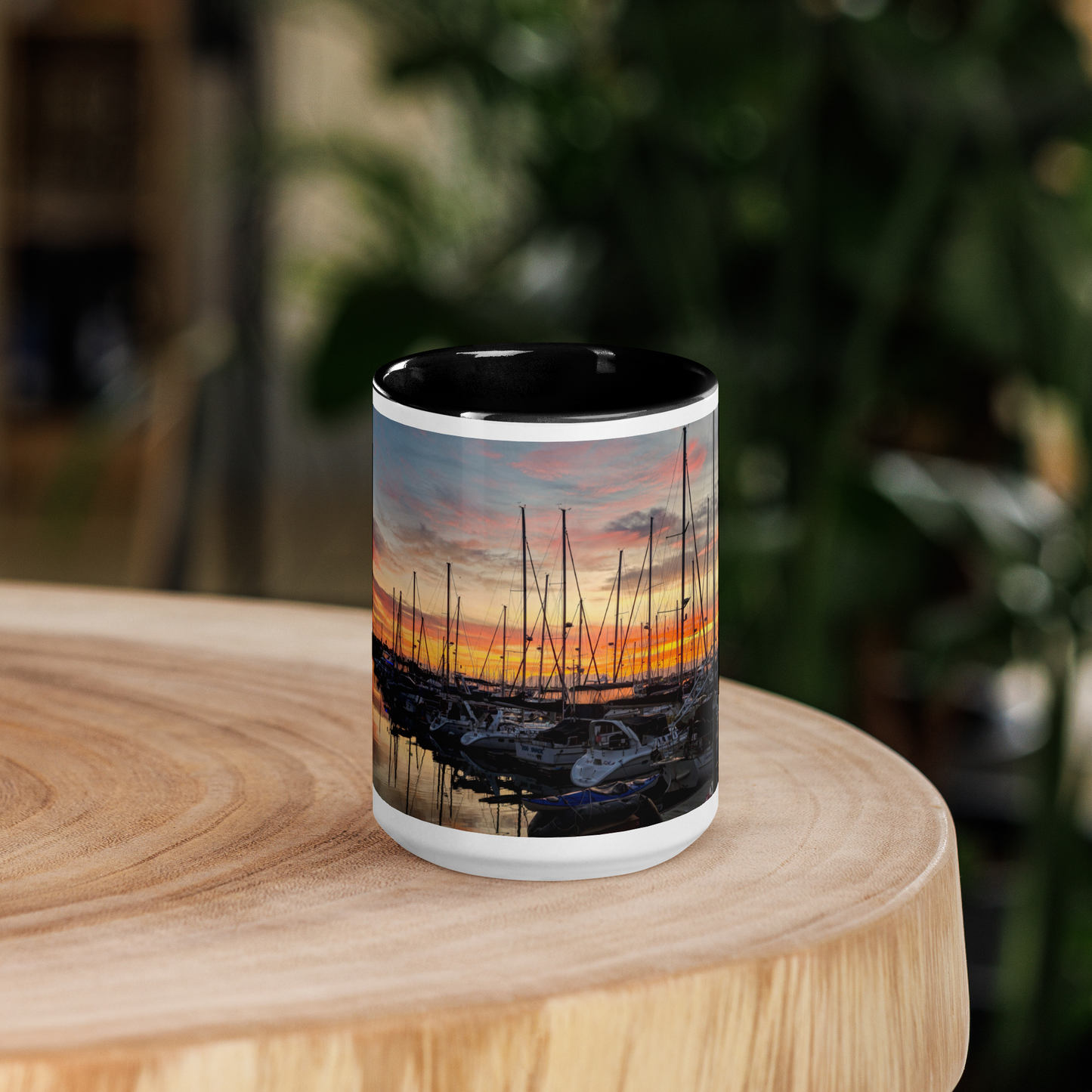 Harbor Sunrise Mug with Color Inside