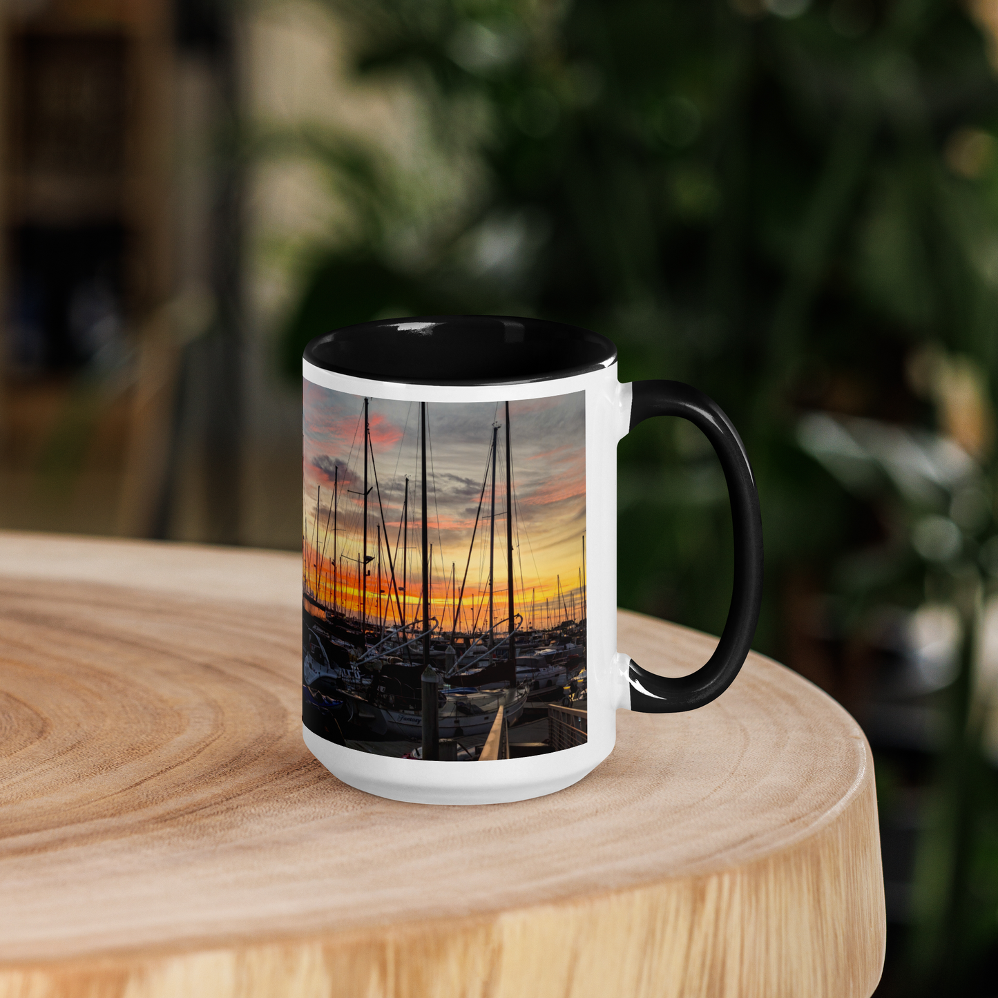 Harbor Sunrise Mug with Color Inside