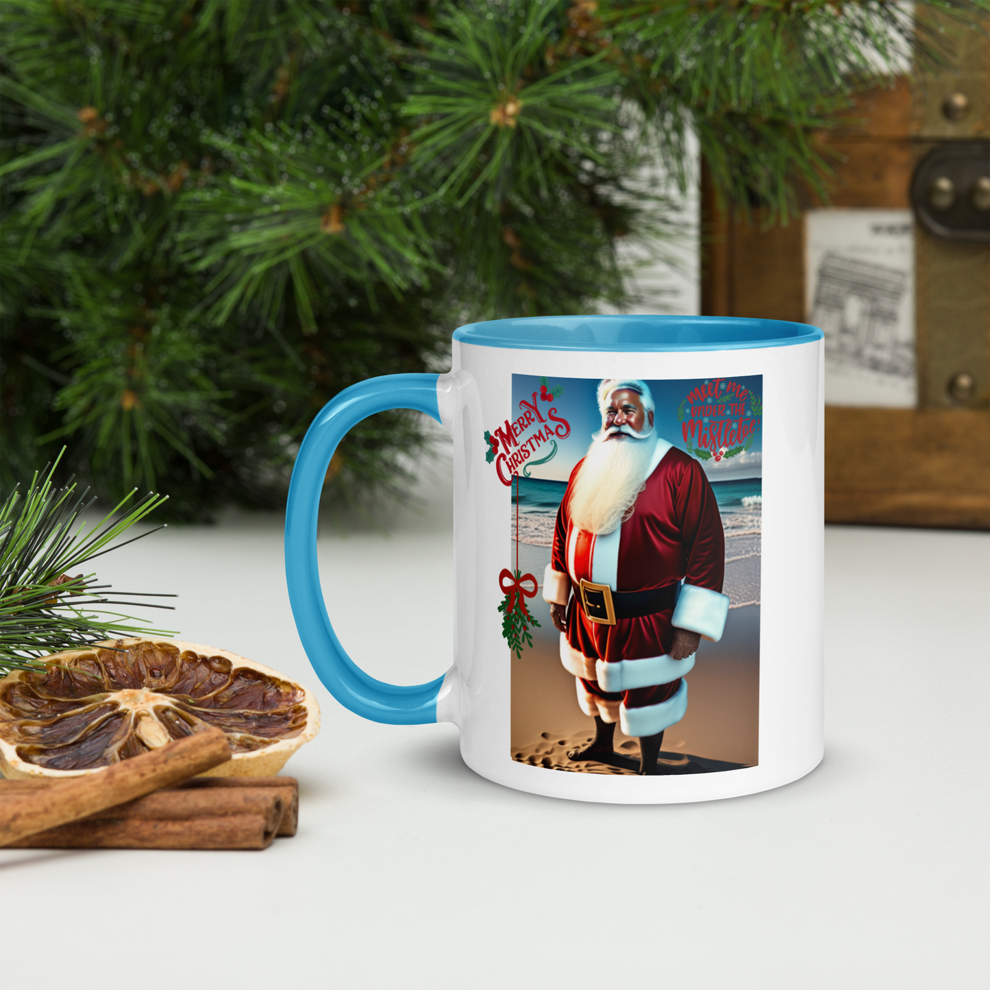 Santa's Vacation Holiday Mug with Color Inside