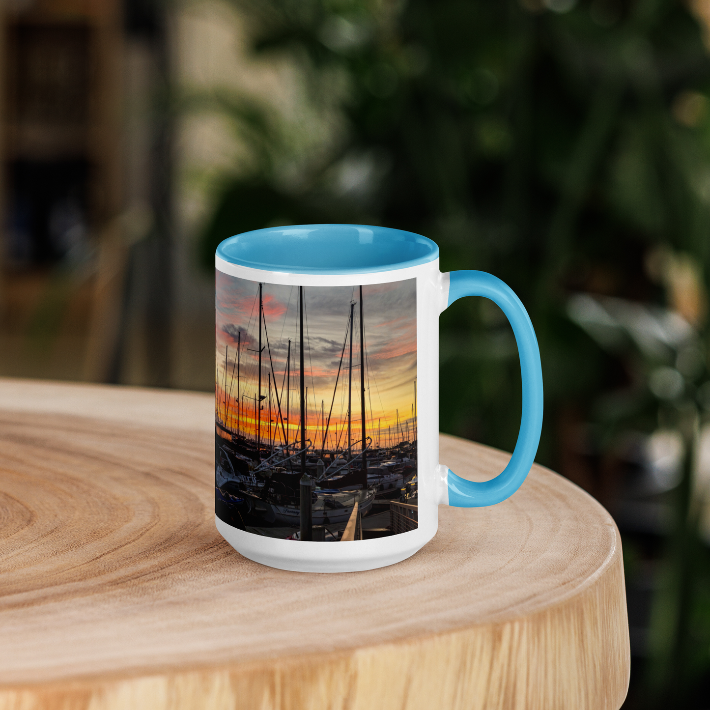 Harbor Sunrise Mug with Color Inside