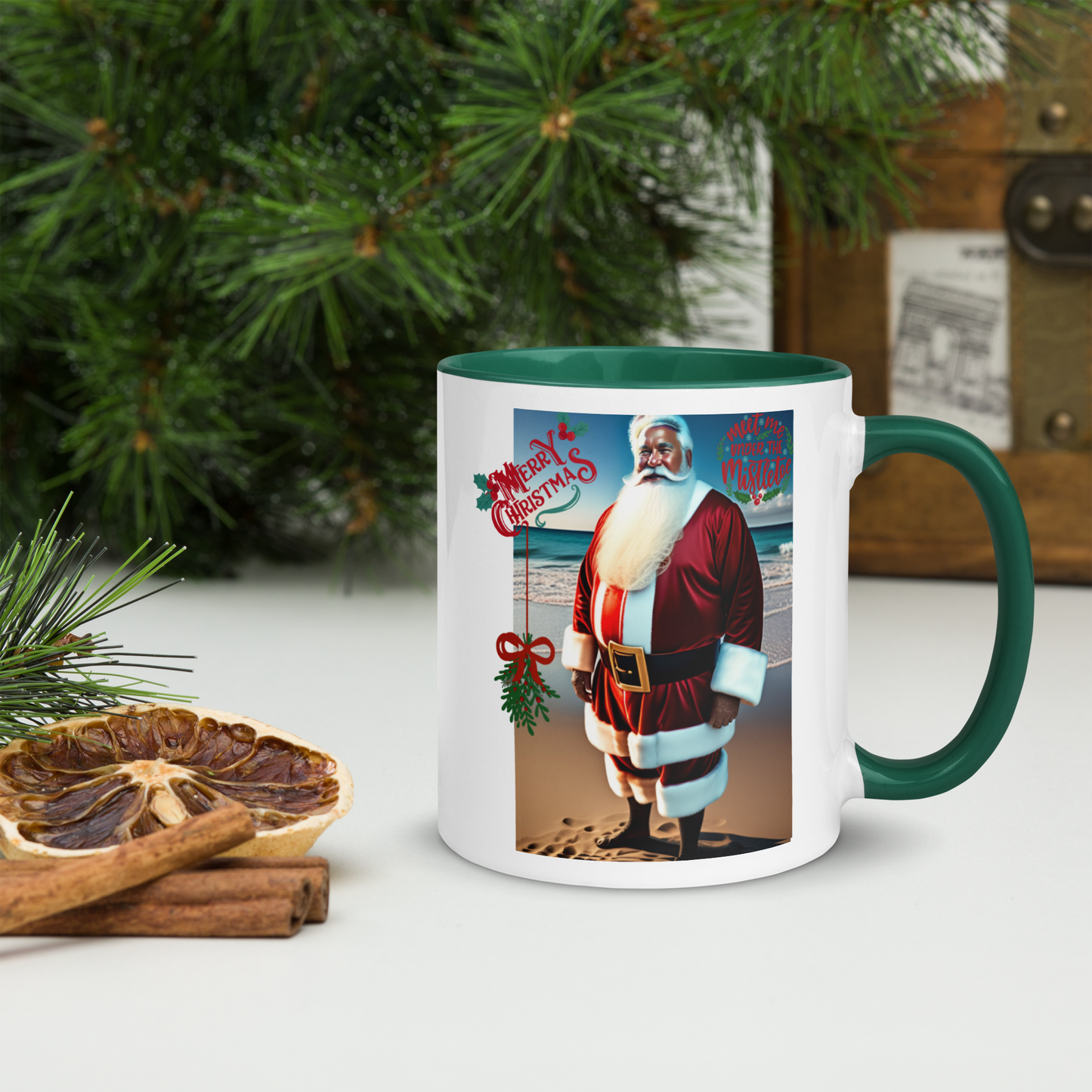 Santa's Vacation Holiday Mug with Color Inside