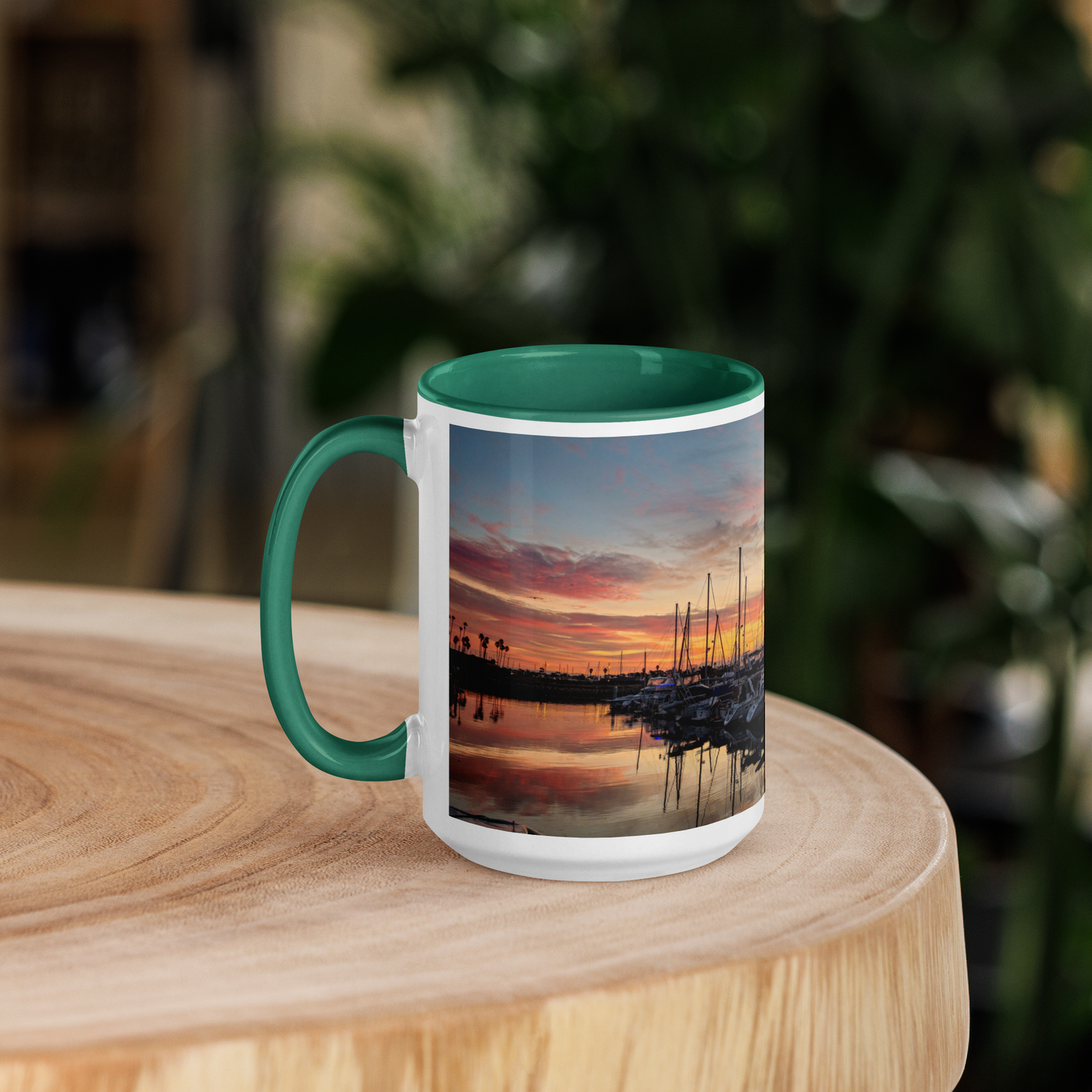 Harbor Sunrise Mug with Color Inside