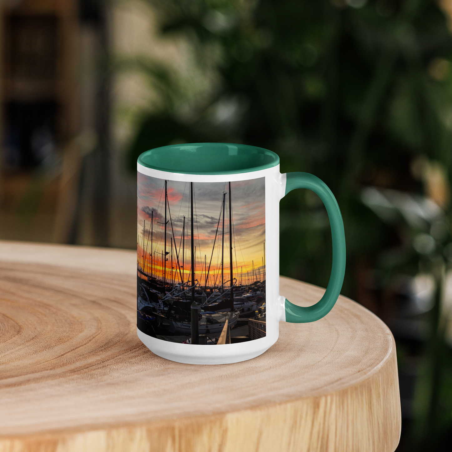 Harbor Sunrise Mug with Color Inside