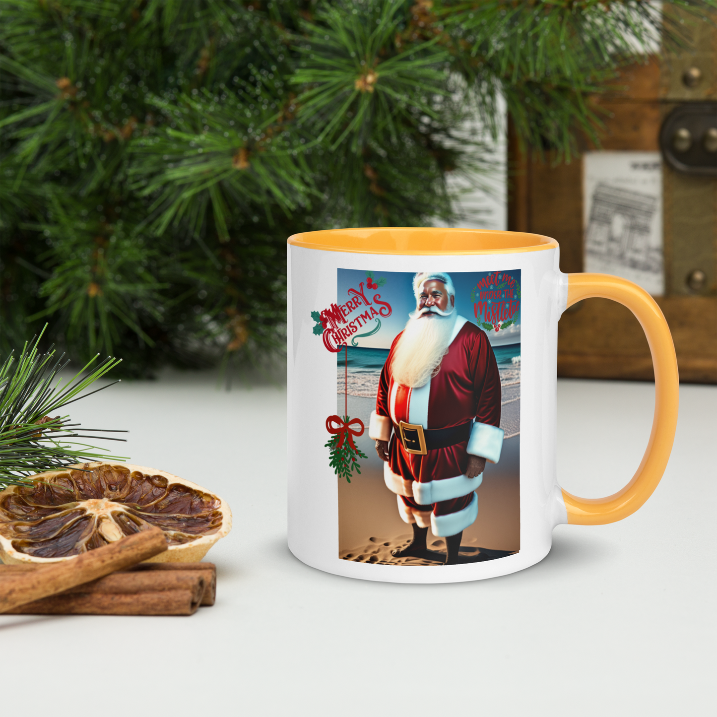 Santa's Vacation Holiday Mug with Color Inside