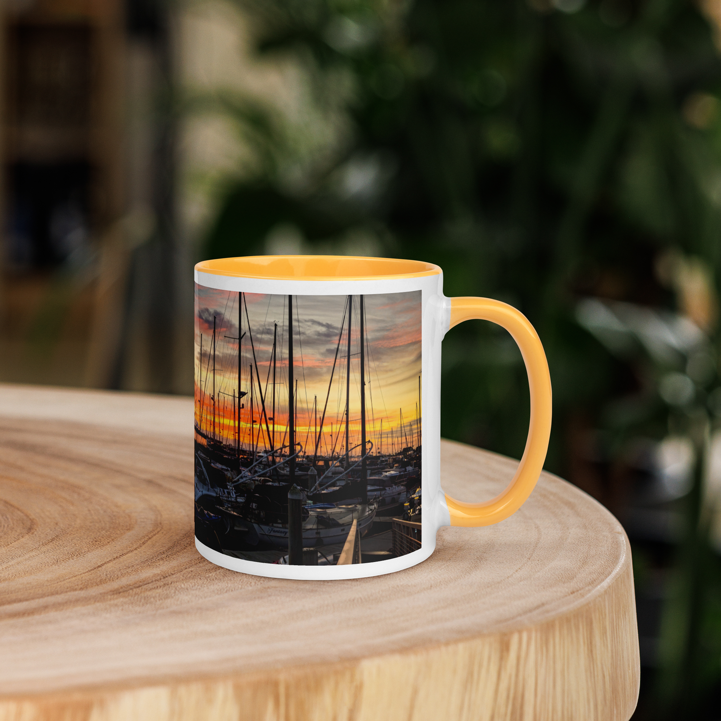 Harbor Sunrise Mug with Color Inside