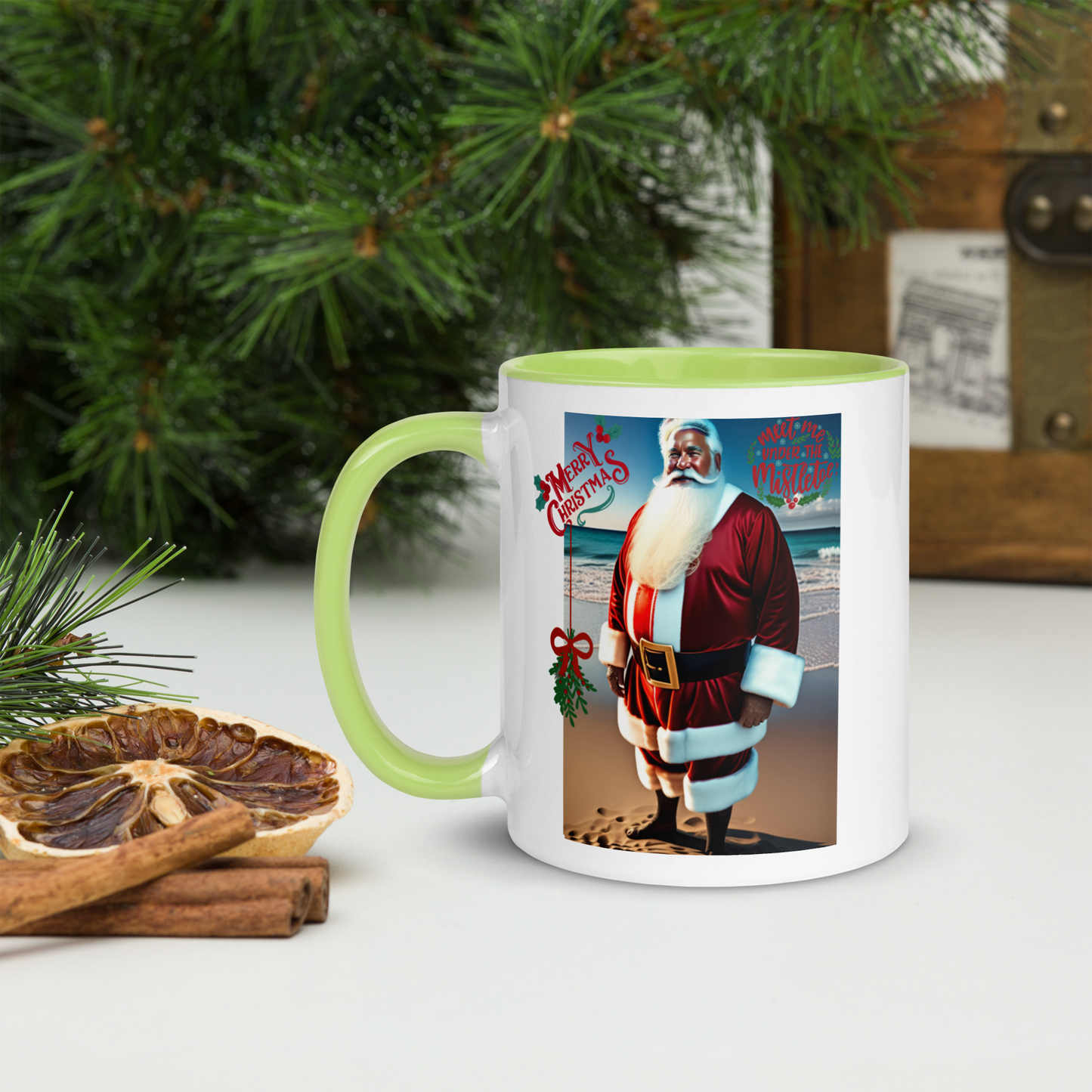 Santa's Vacation Holiday Mug with Color Inside