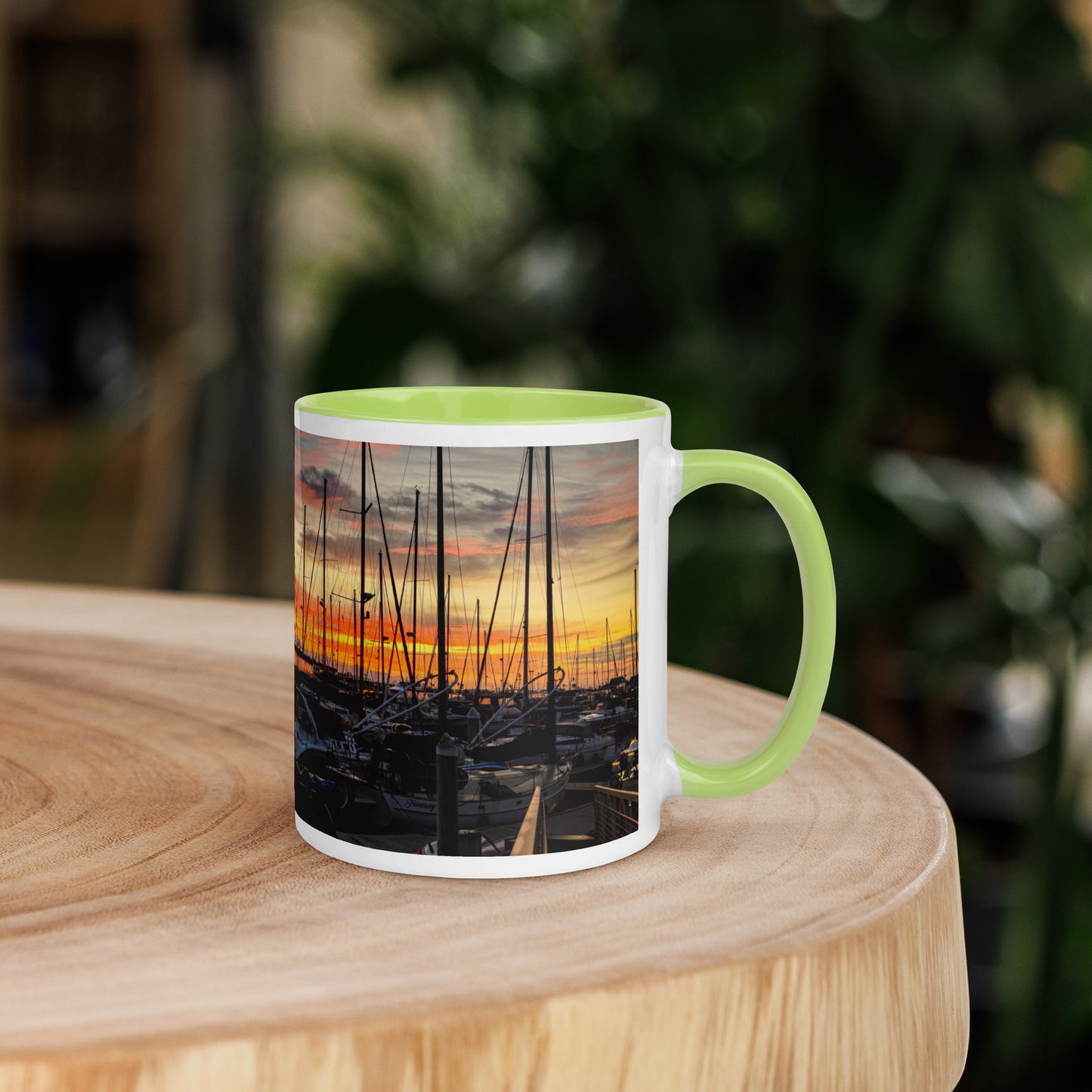 Harbor Sunrise Mug with Color Inside