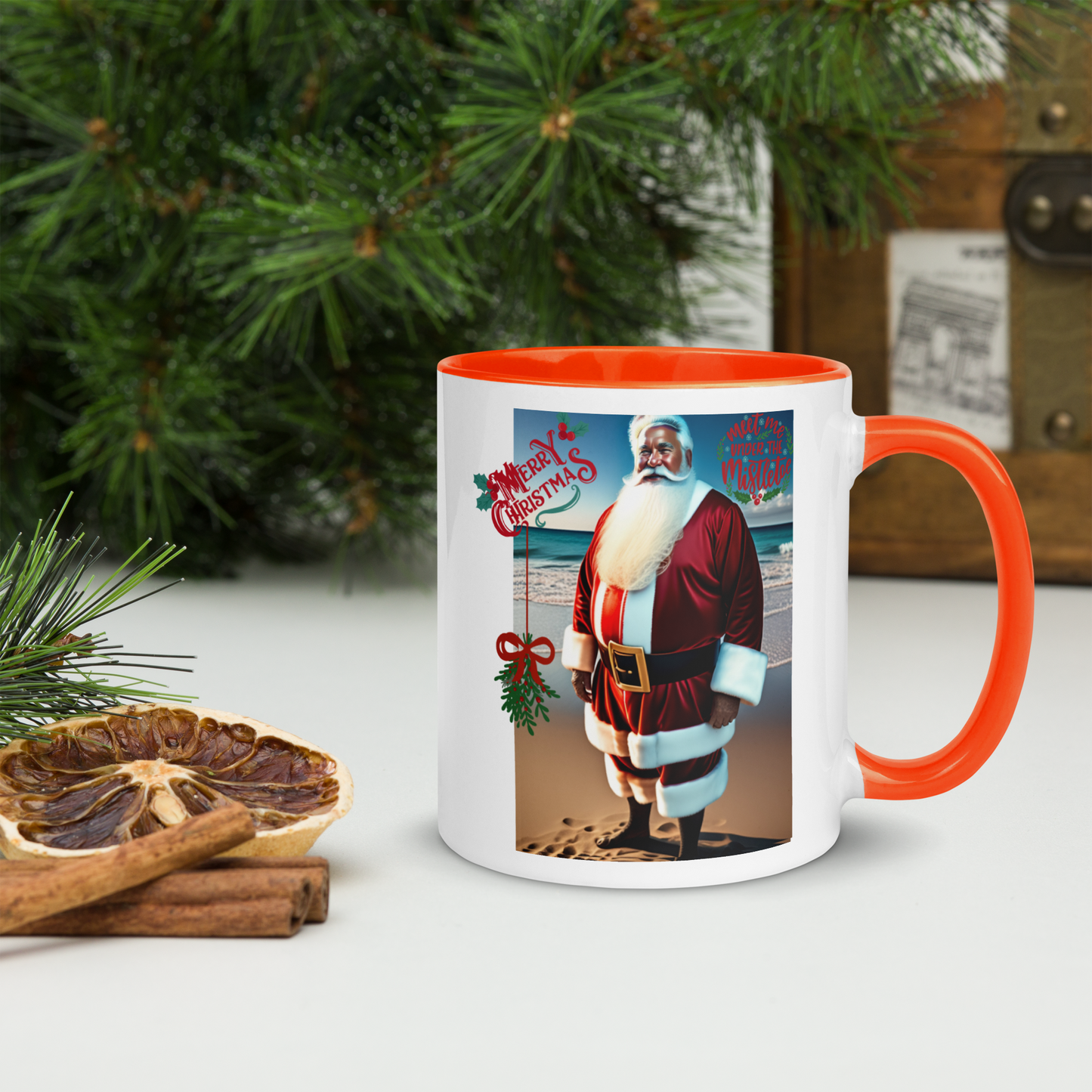 Santa's Vacation Holiday Mug with Color Inside