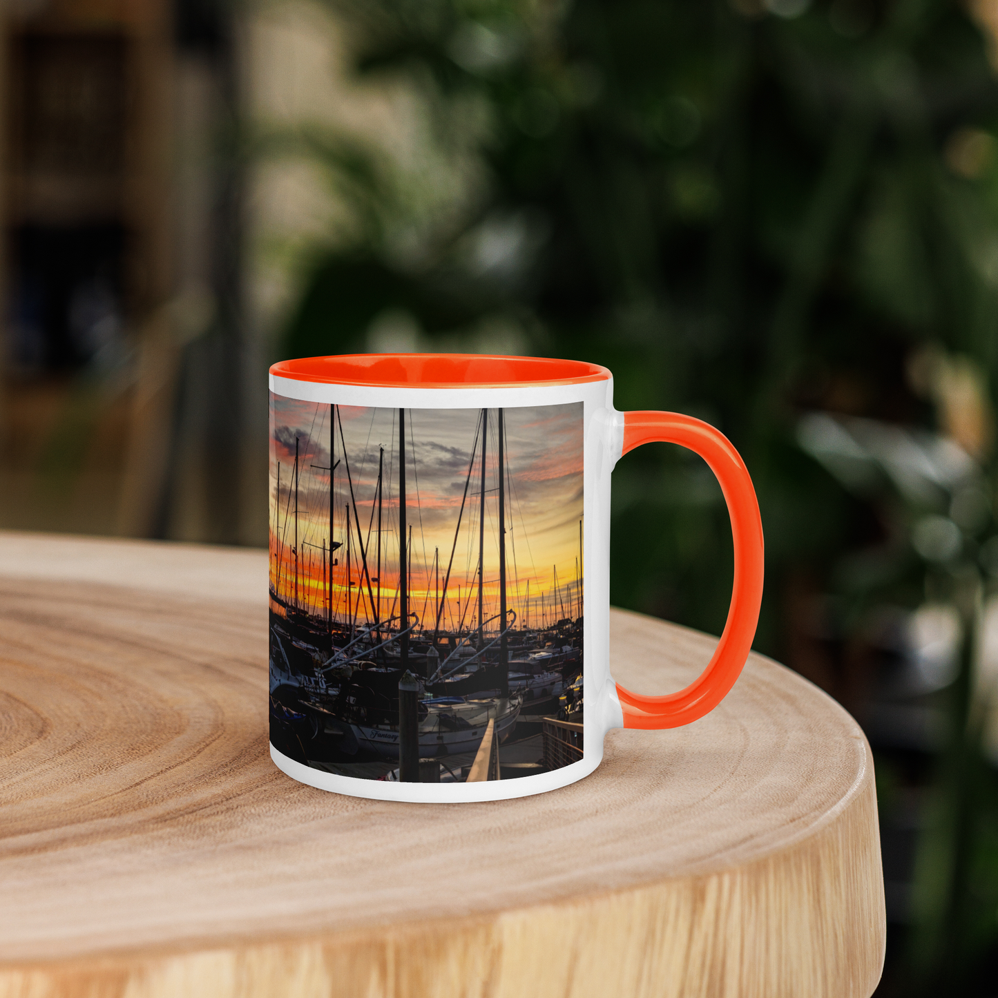 Harbor Sunrise Mug with Color Inside