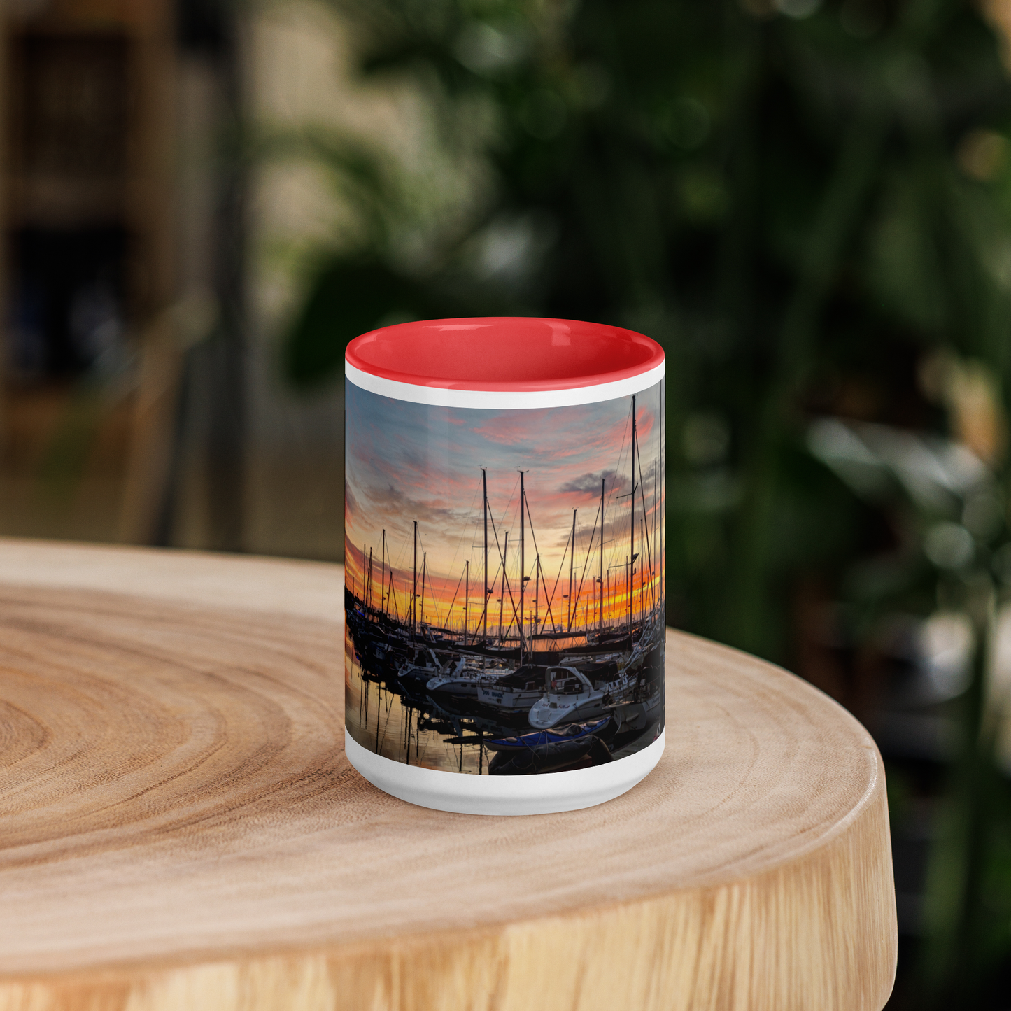 Harbor Sunrise Mug with Color Inside