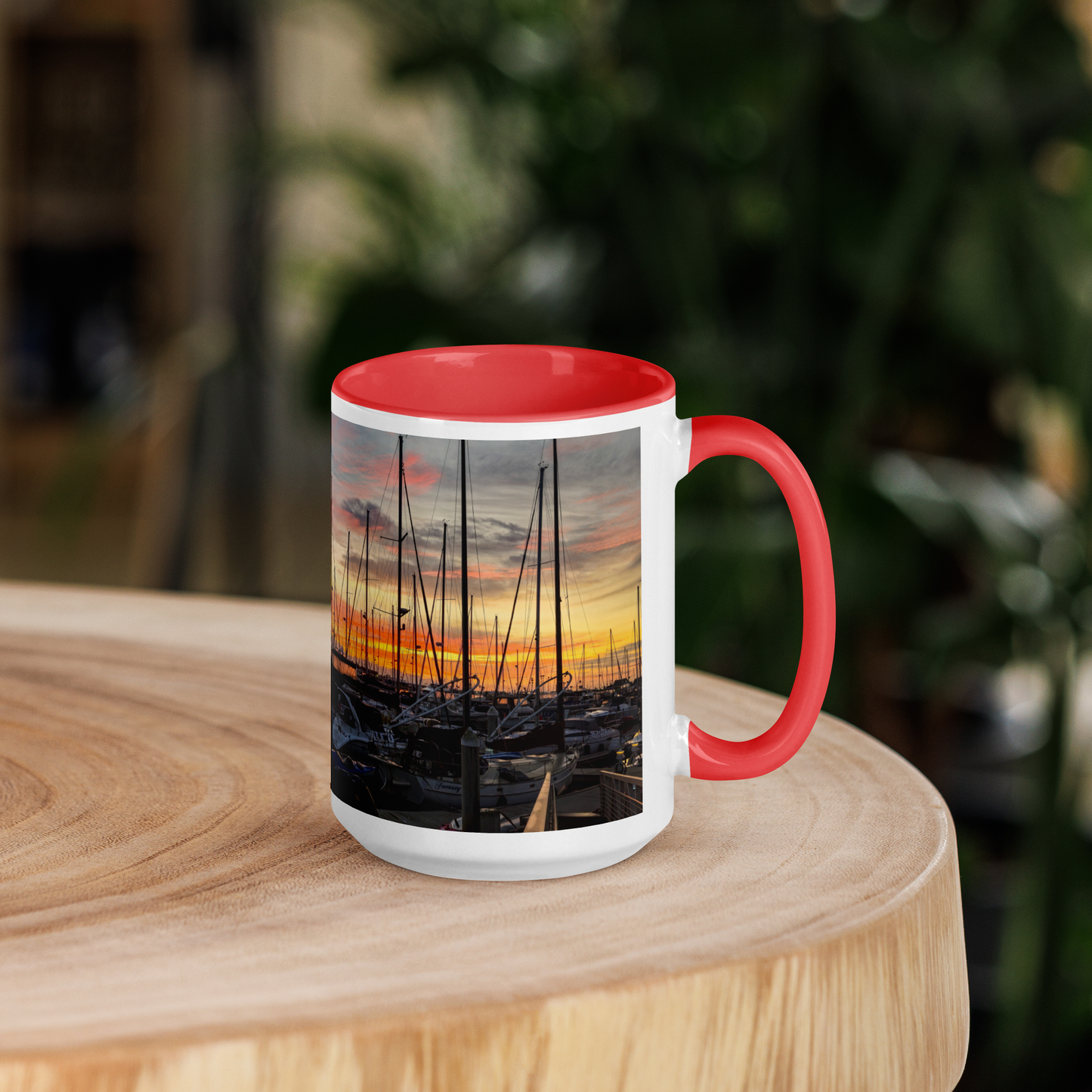 Harbor Sunrise Mug with Color Inside