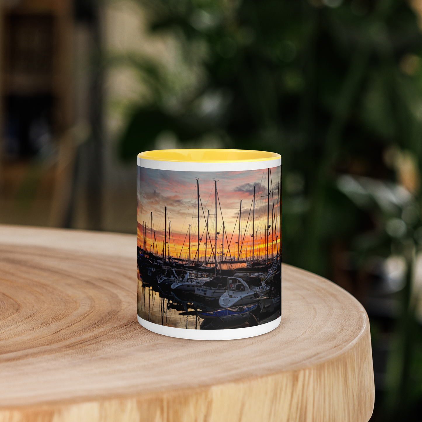 Harbor Sunrise Mug with Color Inside