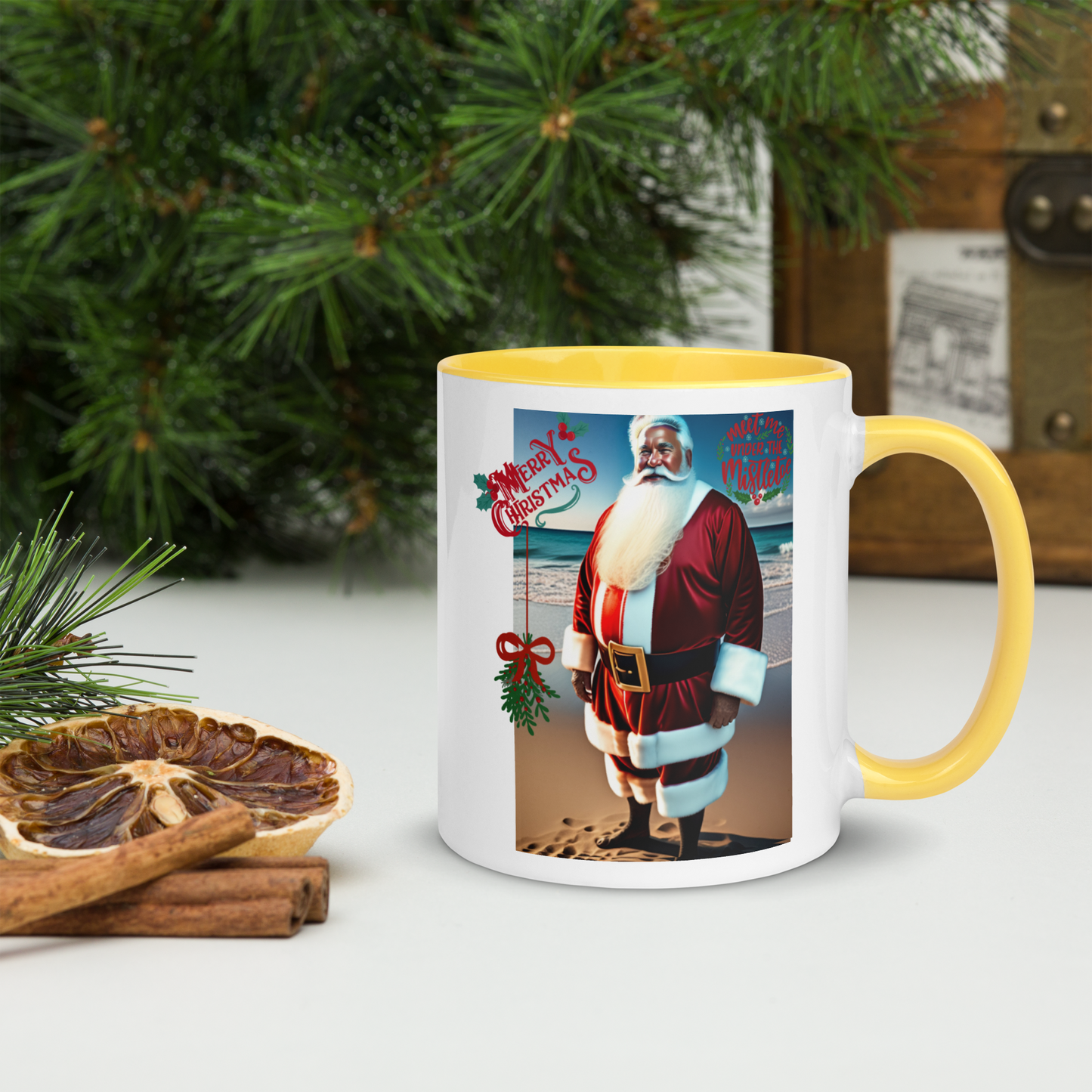 Santa's Vacation Holiday Mug with Color Inside