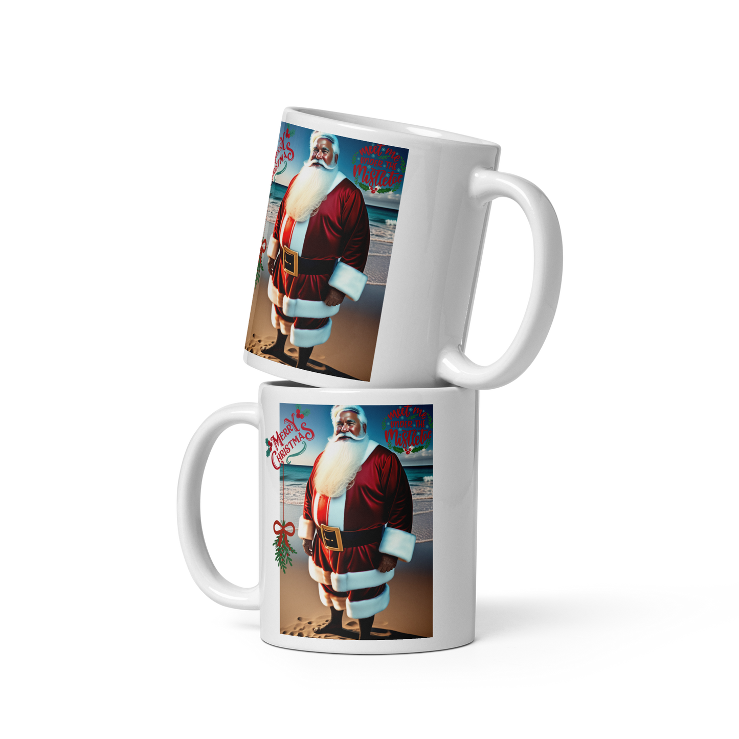 Santa's Vacation Holiday Mug (White Glossy)