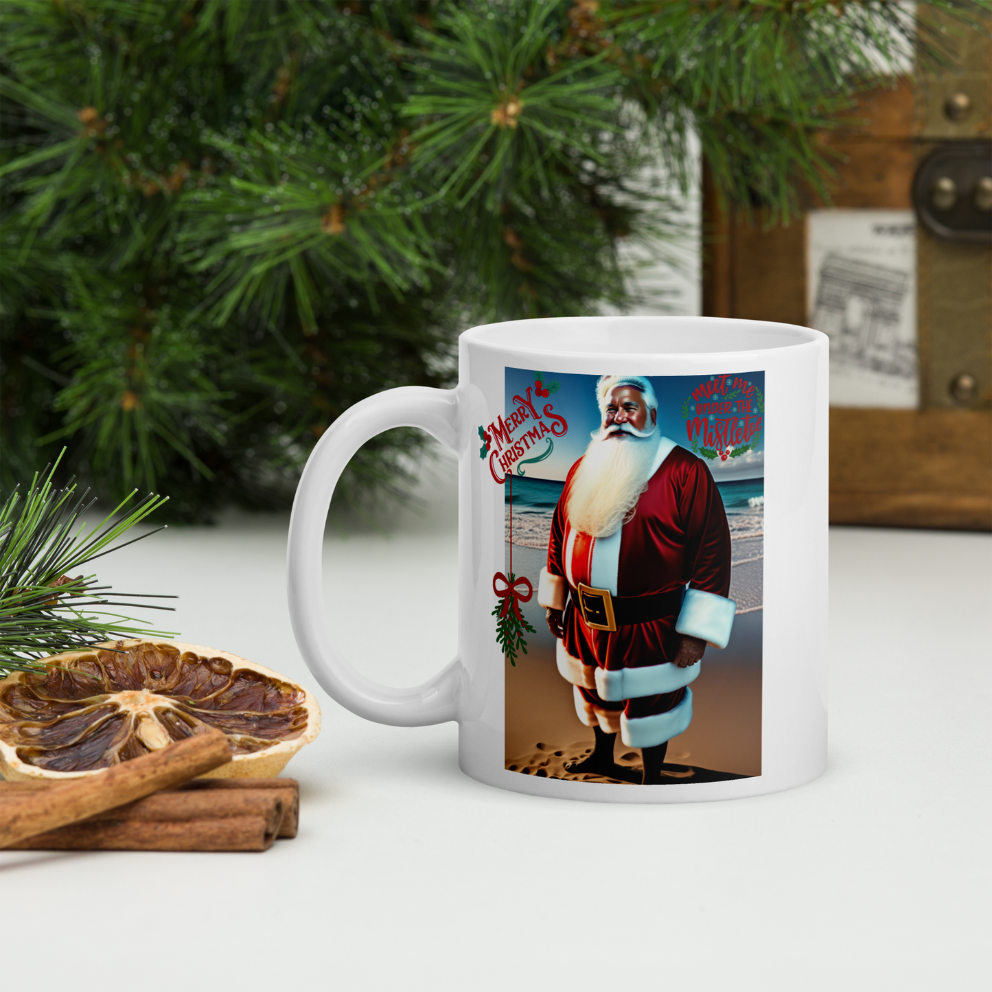 Santa's Vacation Holiday Mug (White Glossy)