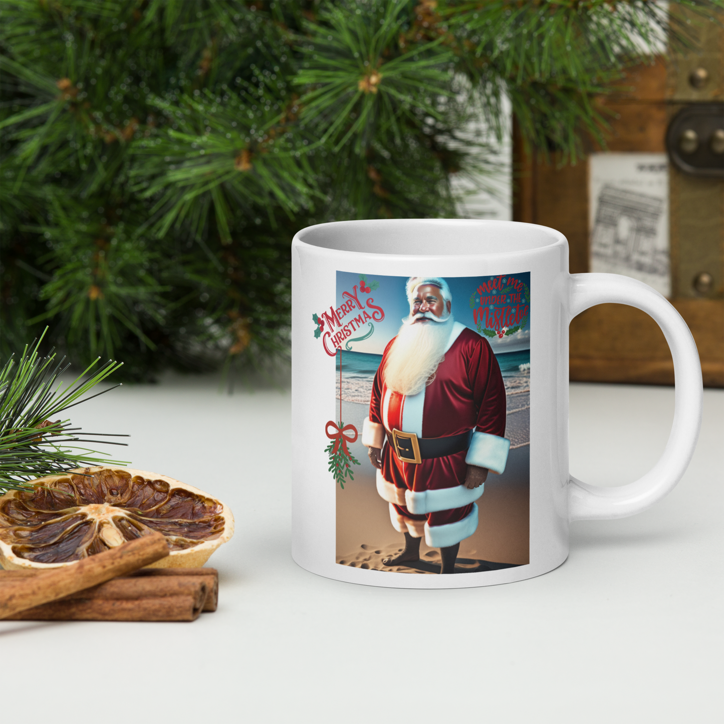 Santa's Vacation Holiday Mug (White Glossy)